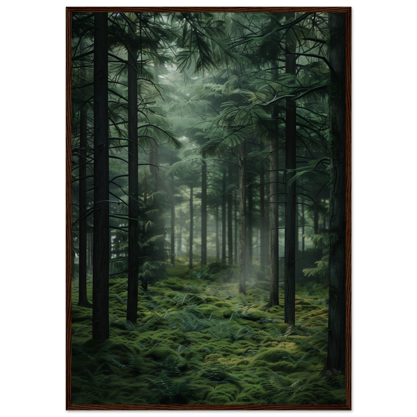 Poster Nature Forêt ( 70x100-cm-Bois-foncé)