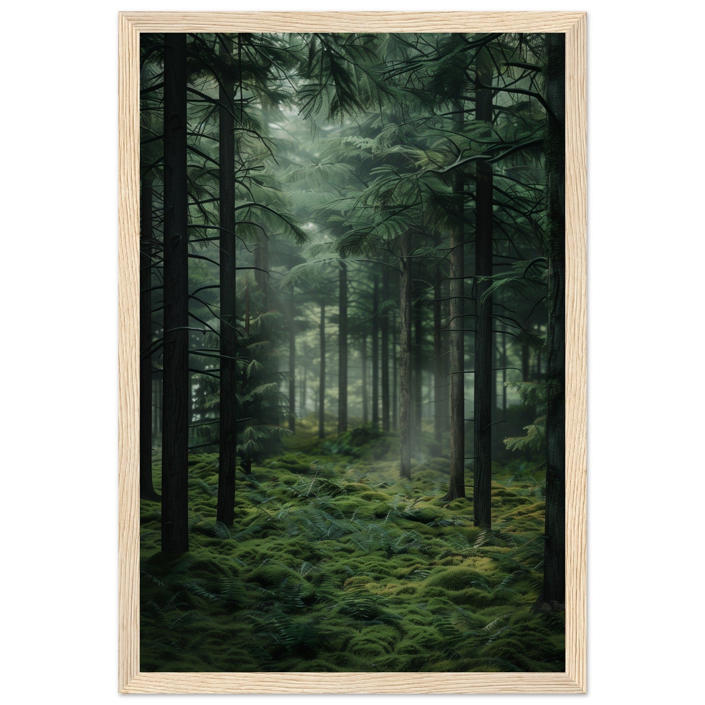 Poster Nature Forêt ( 30x45-cm-Bois-clair)