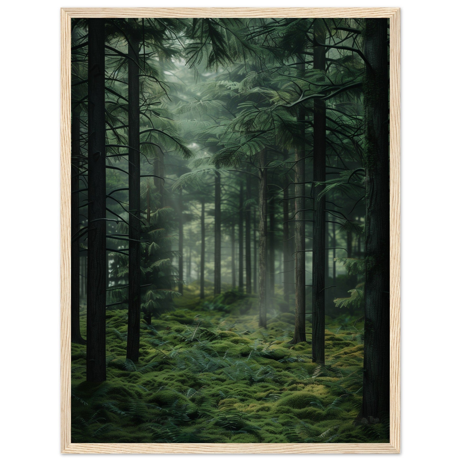 Poster Nature Forêt ( 45x60-cm-Bois-clair)