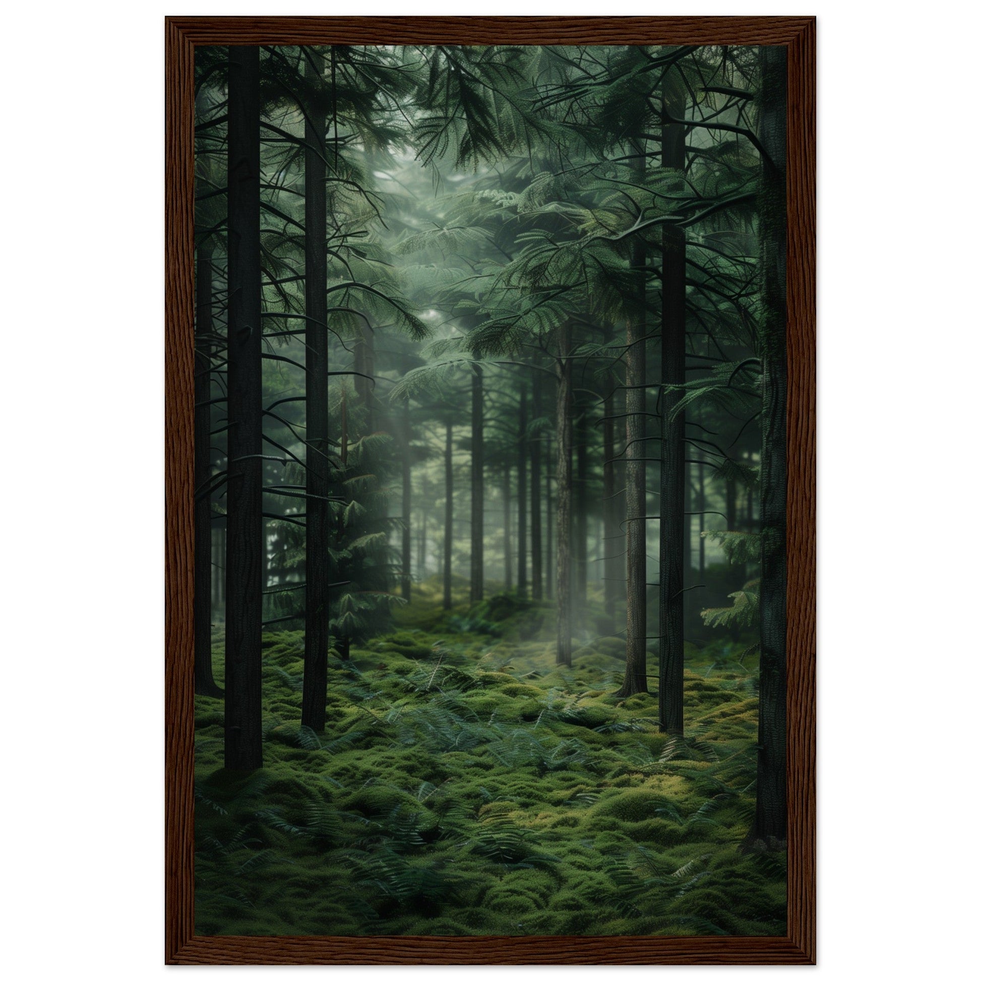 Poster Nature Forêt ( 30x45-cm-Bois-foncé)