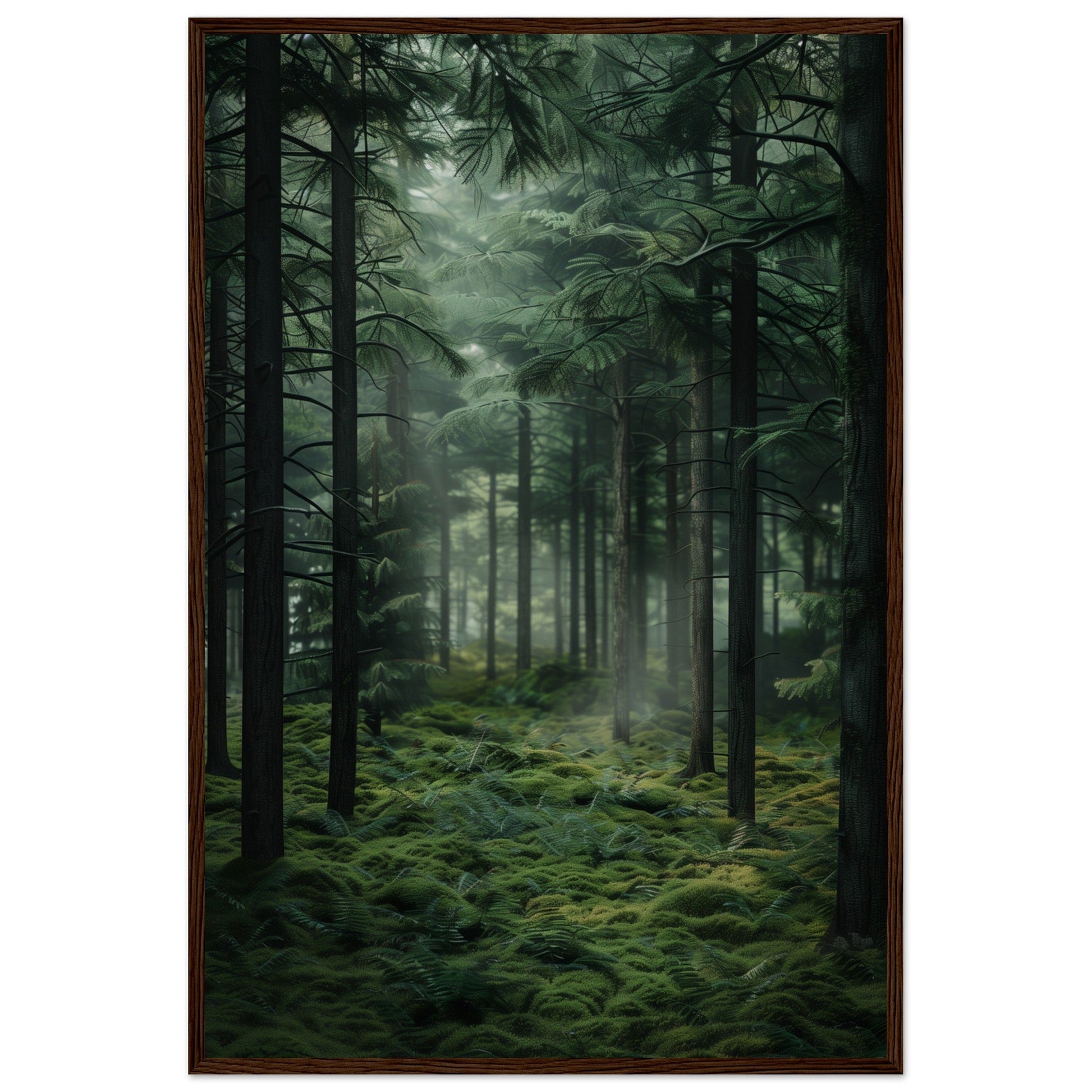 Poster Nature Forêt ( 60x90-cm-Bois-foncé)