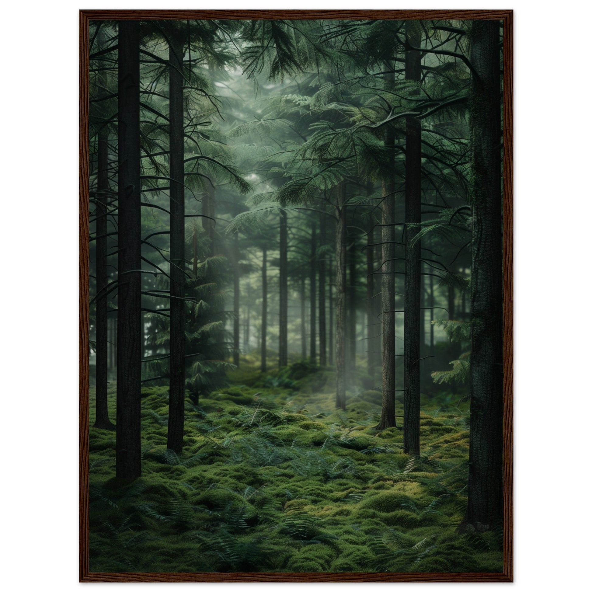 Poster Nature Forêt ( 60x80-cm-Bois-foncé)