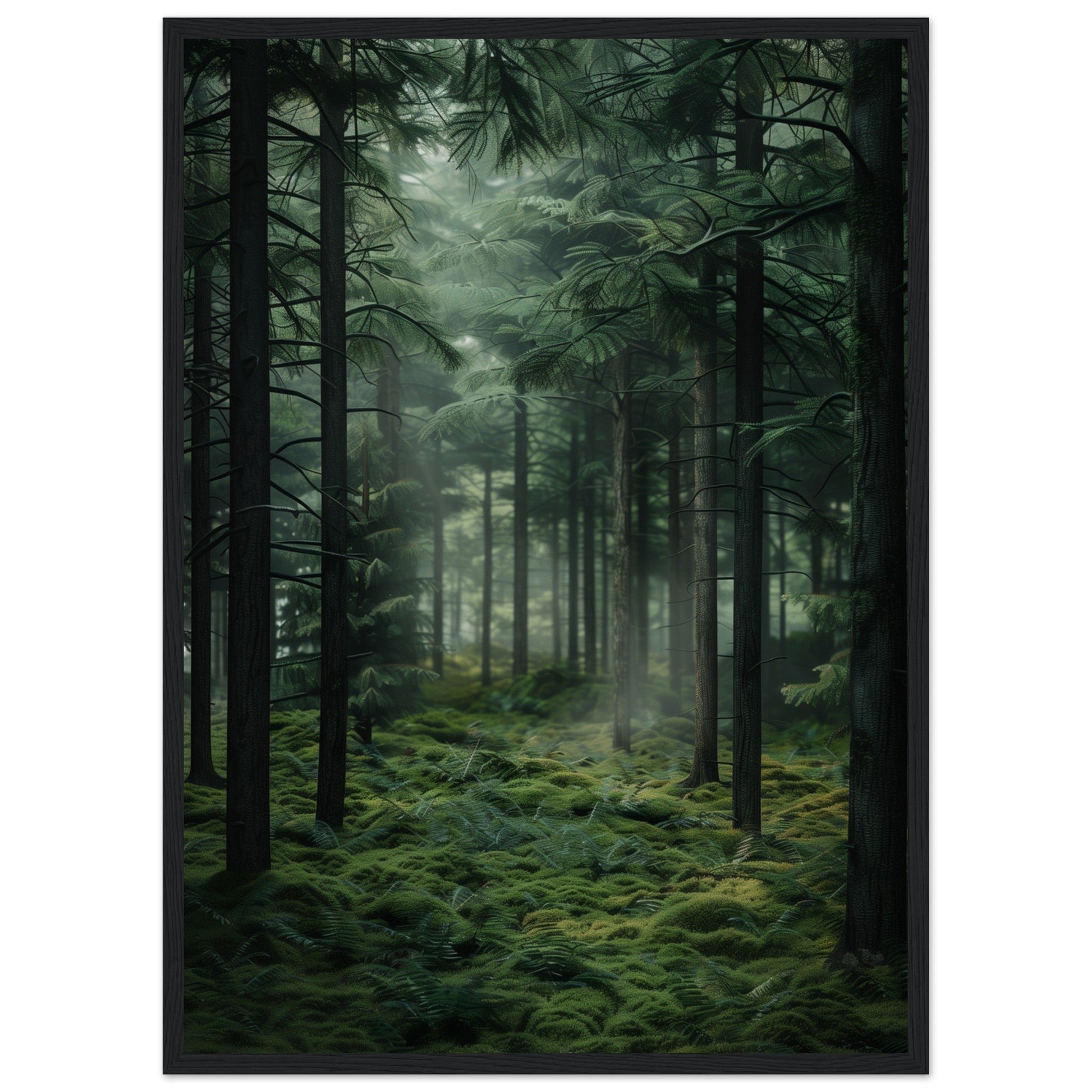 Poster Nature Forêt ( 50x70-cm-Bois-noir)