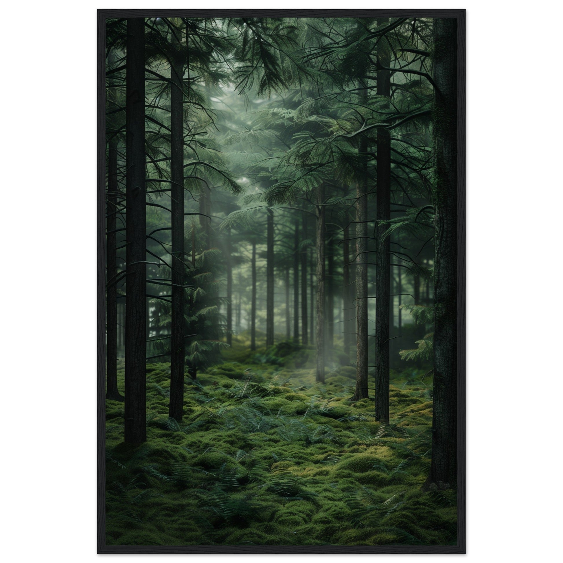 Poster Nature Forêt ( 60x90-cm-Bois-noir)