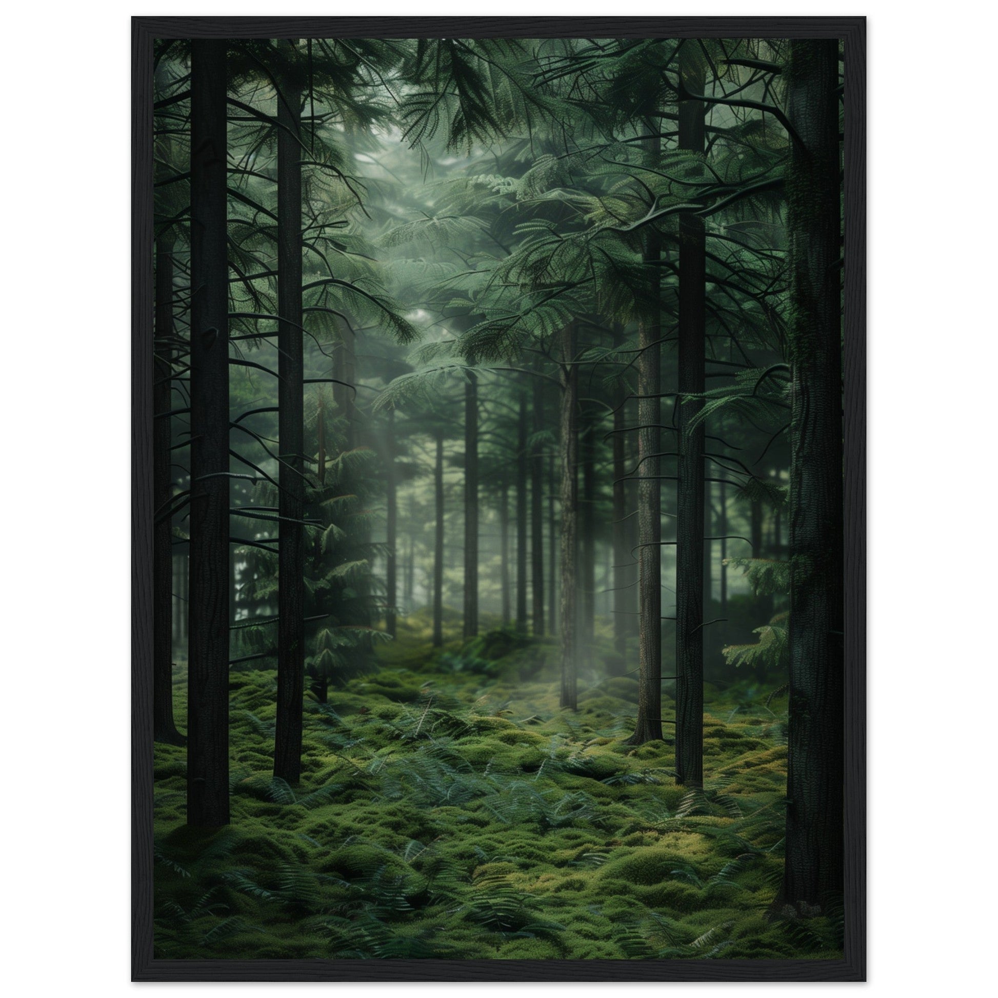 Poster Nature Forêt ( 45x60-cm-Bois-noir)