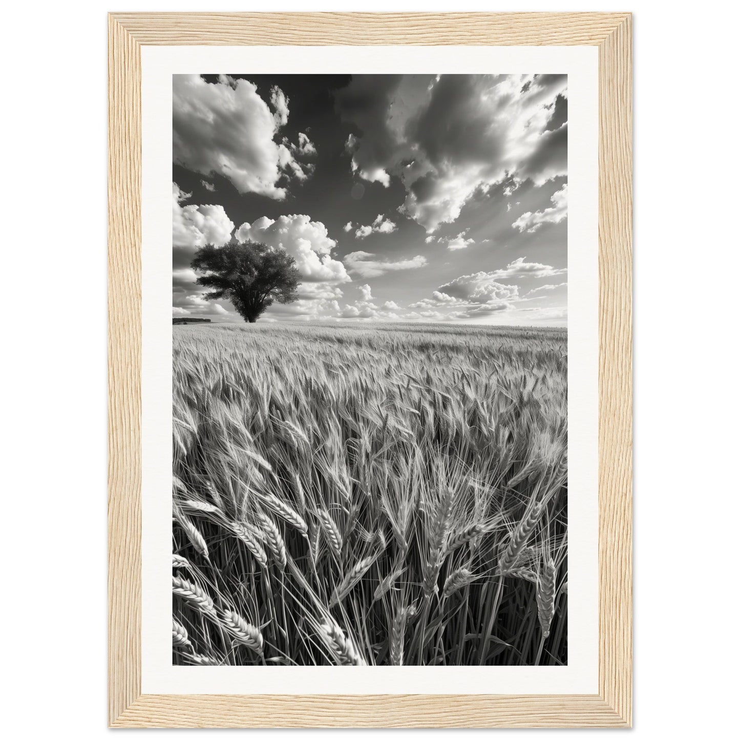 Poster Nature Noir et Blanc ( 21x29.7-cm-Bois-clair)