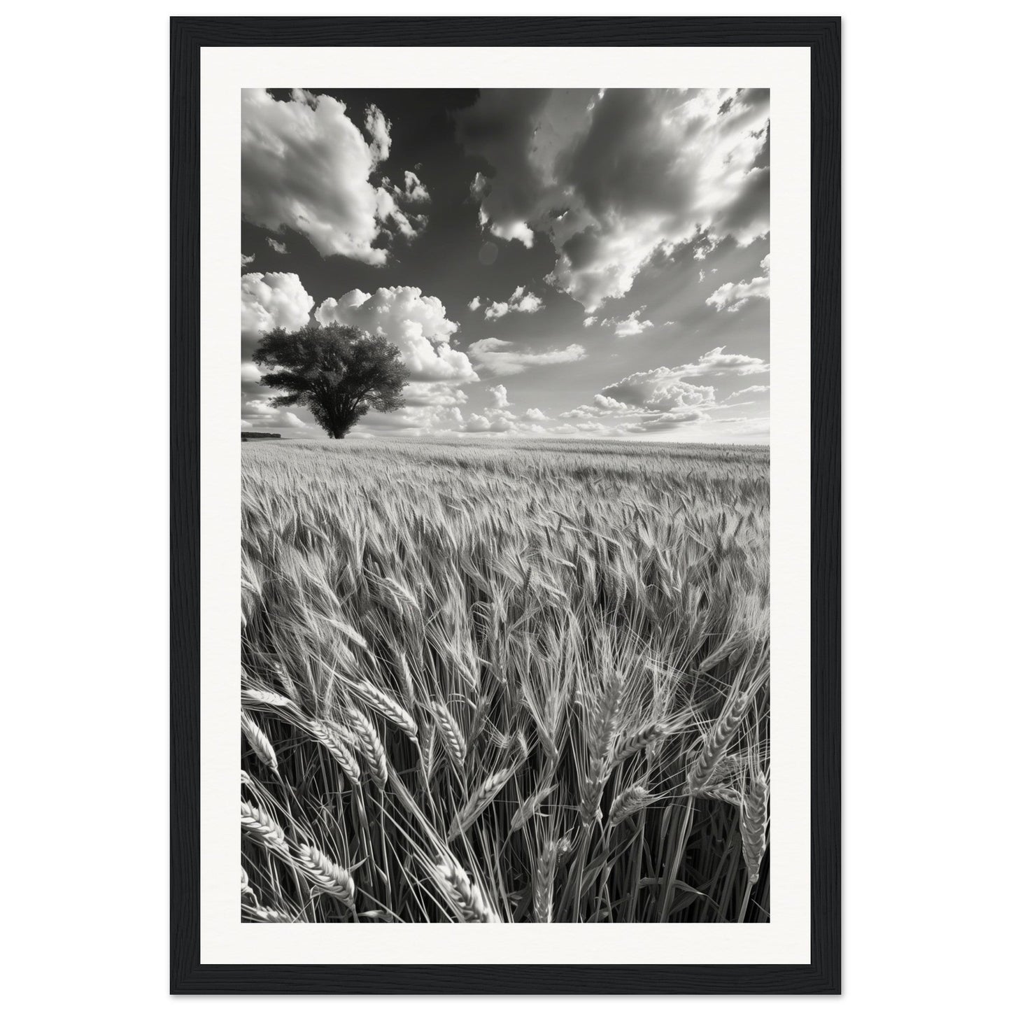 Poster Nature Noir et Blanc ( 30x45-cm-Bois-noir)