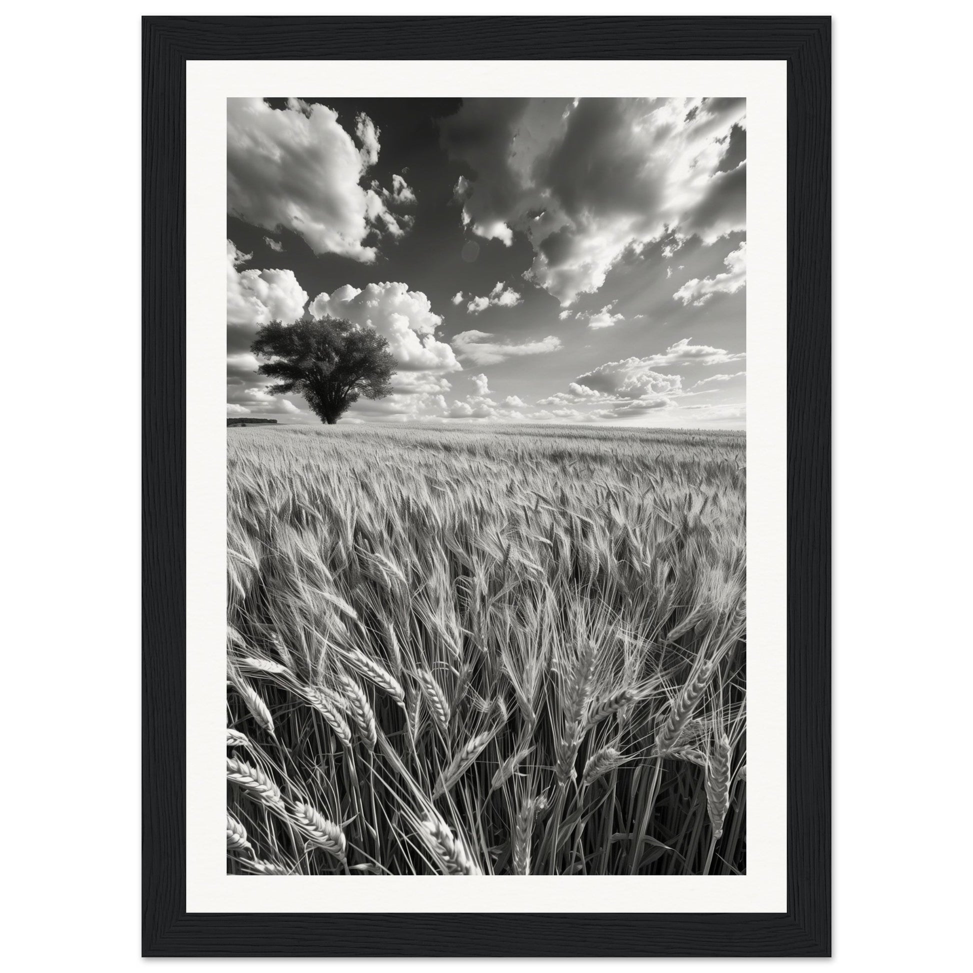 Poster Nature Noir et Blanc ( 21x29.7-cm-Bois-noir)