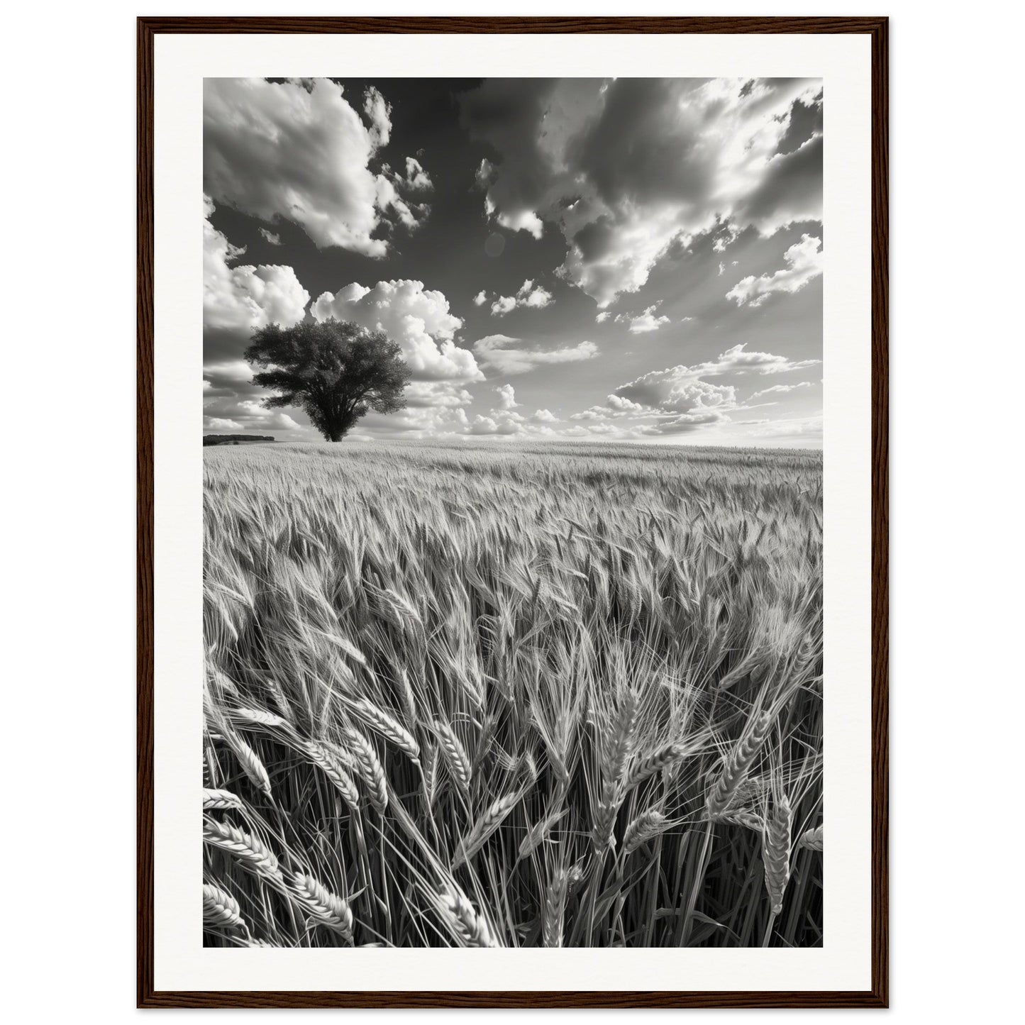 Poster Nature Noir et Blanc ( 60x80-cm-Bois-foncé)