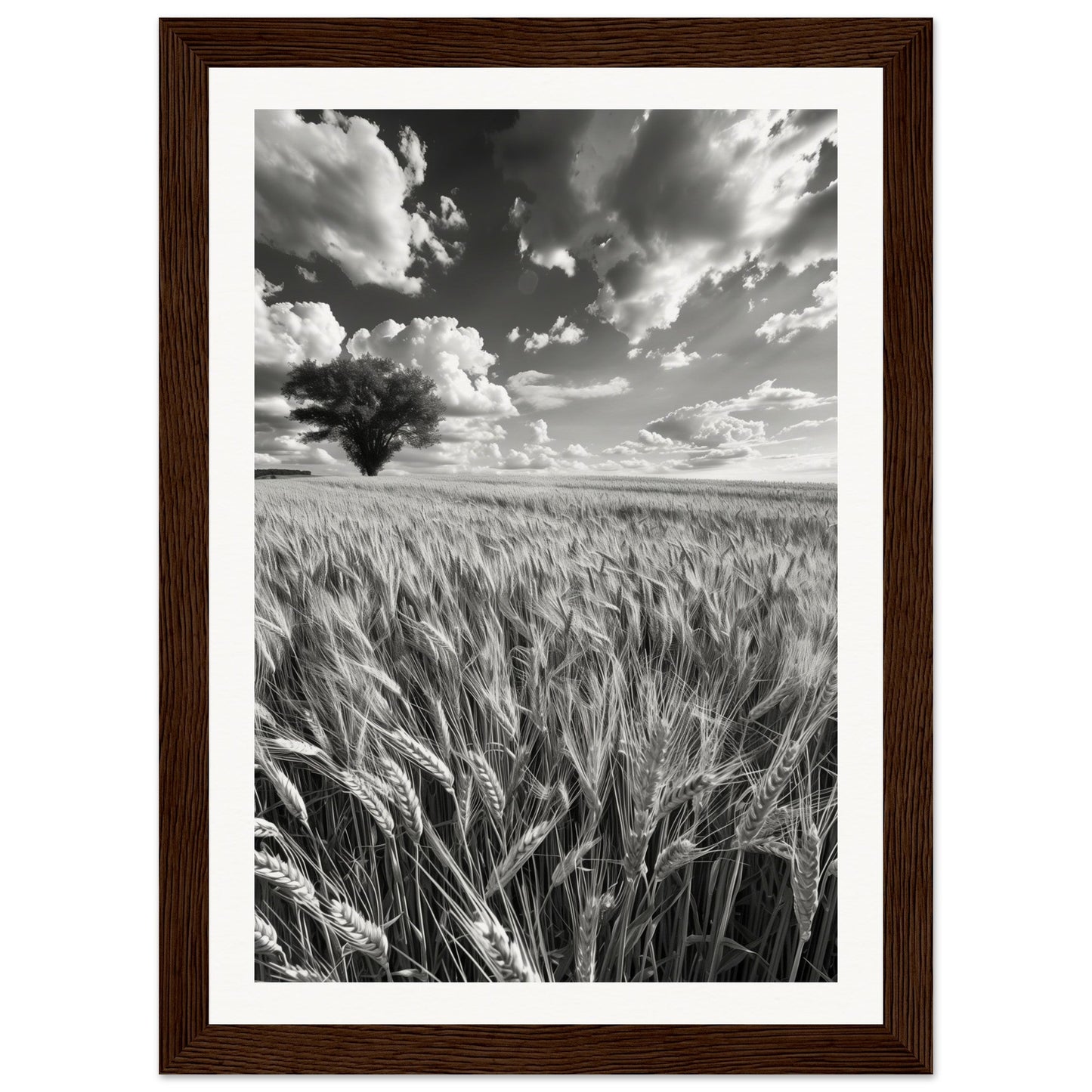 Poster Nature Noir et Blanc ( 21x29.7-cm-Bois-foncé)