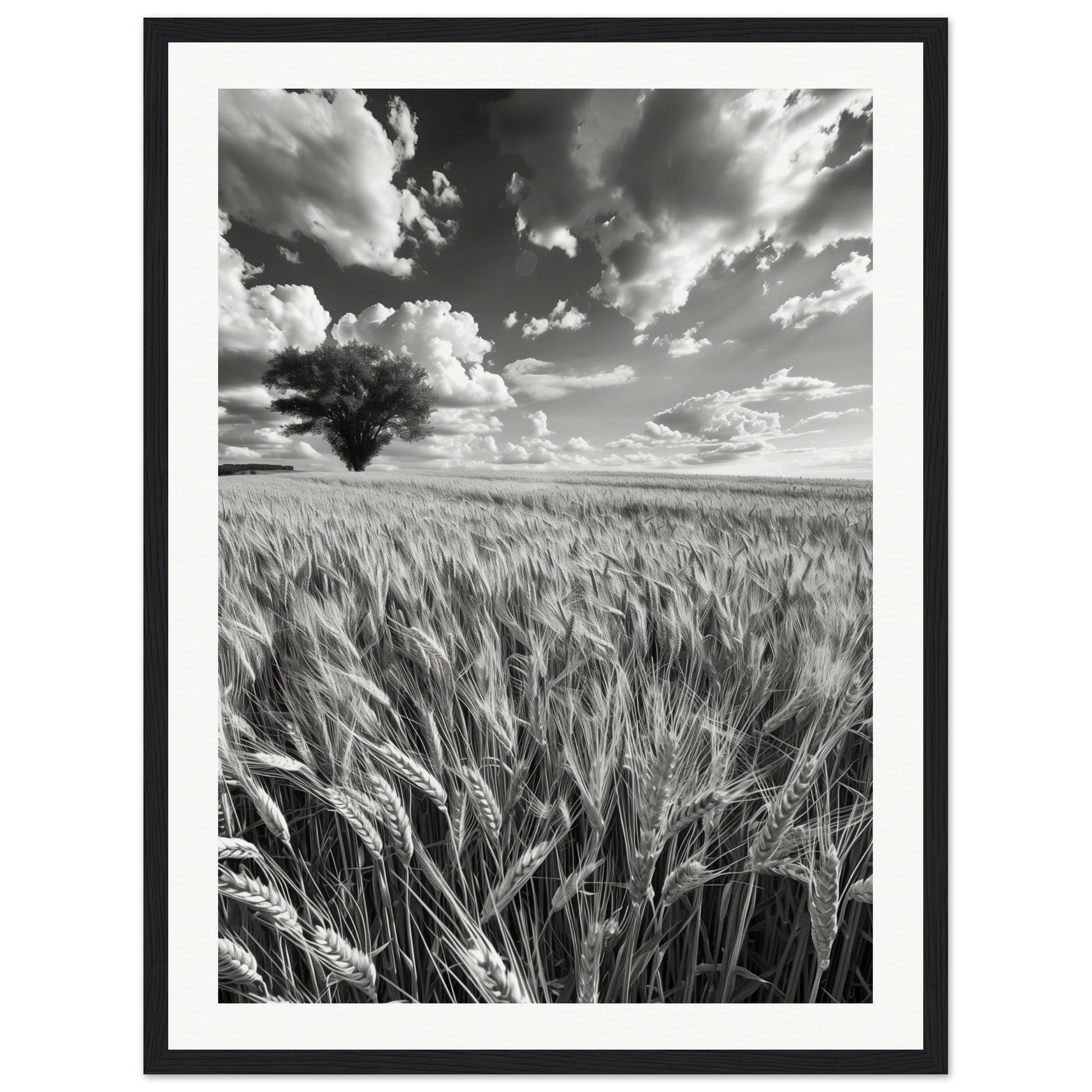 Poster Nature Noir et Blanc ( 45x60-cm-Bois-noir)