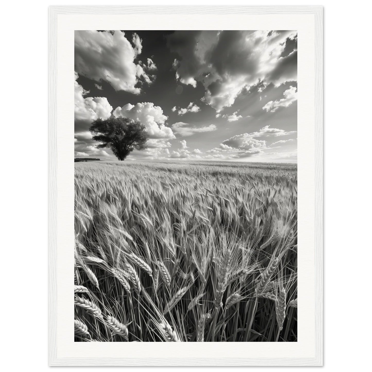 Poster Nature Noir et Blanc ( 45x60-cm-Bois-blanc)