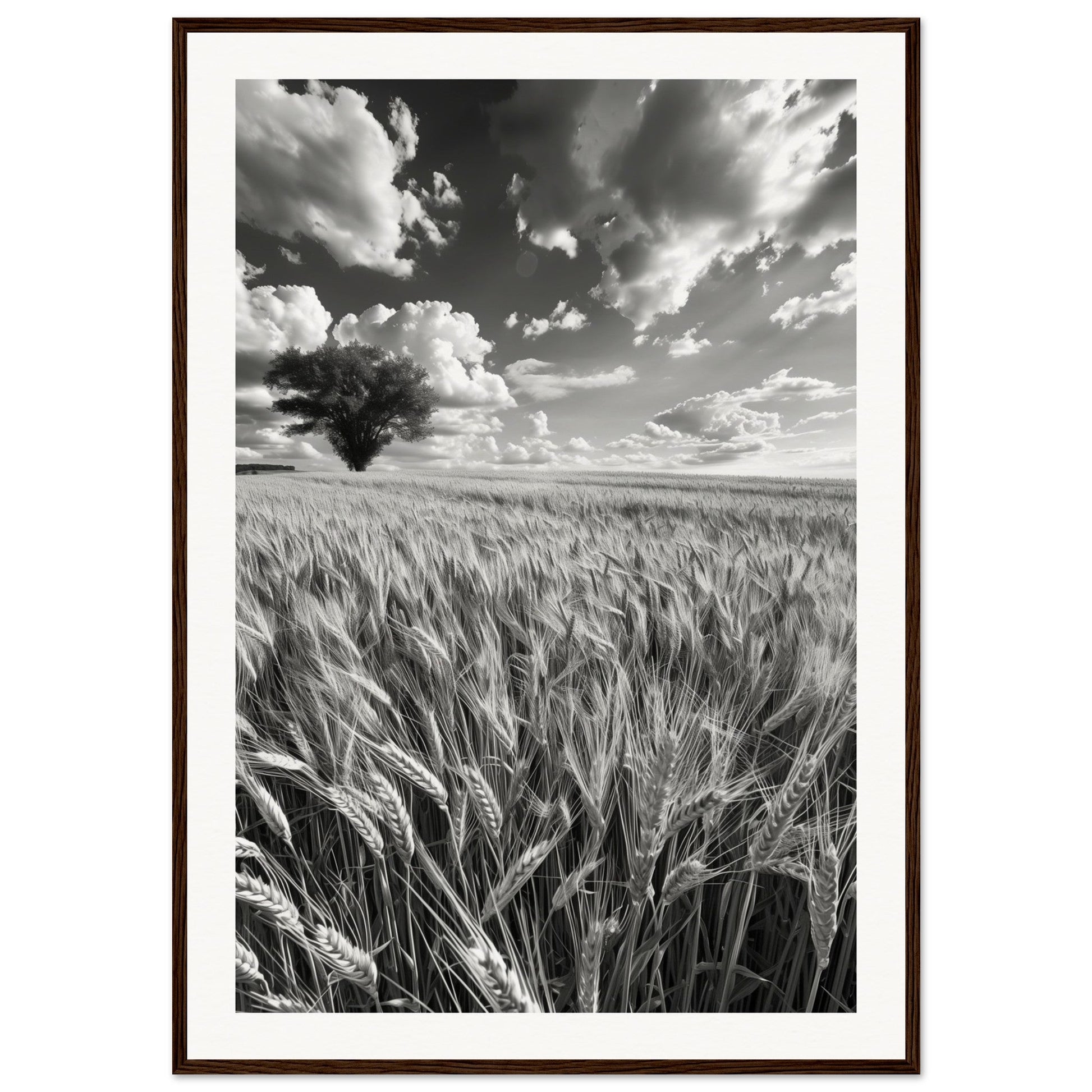 Poster Nature Noir et Blanc ( 70x100-cm-Bois-foncé)