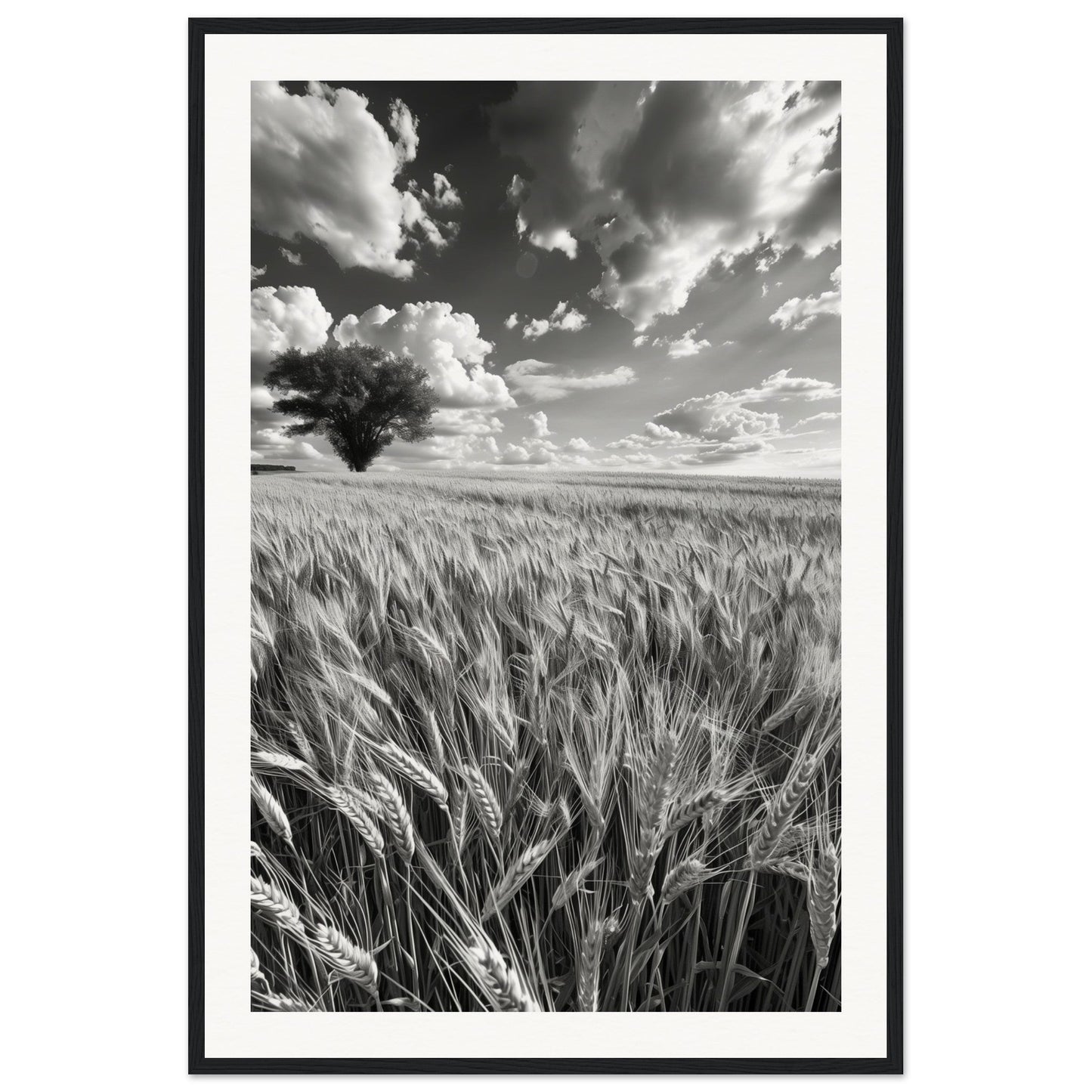 Poster Nature Noir et Blanc ( 60x90-cm-Bois-noir)