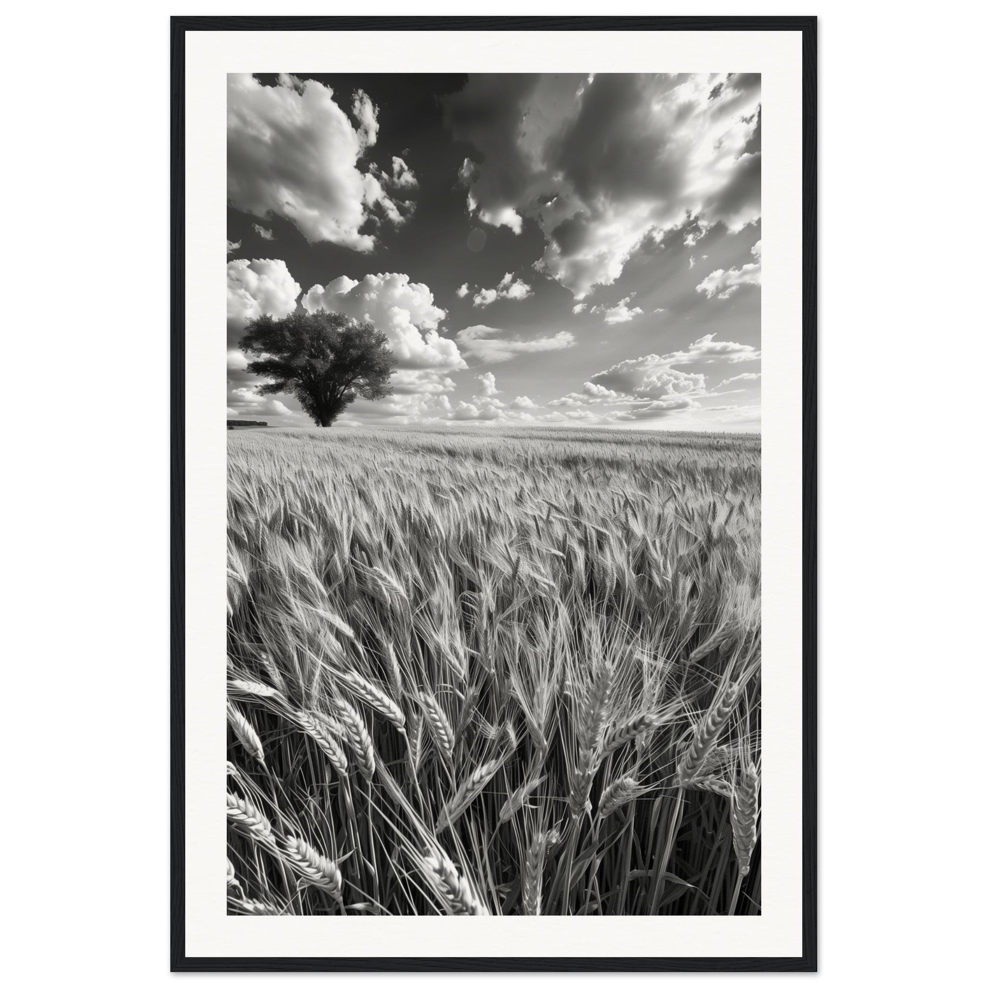 Poster Nature Noir et Blanc ( 60x90-cm-Bois-noir)