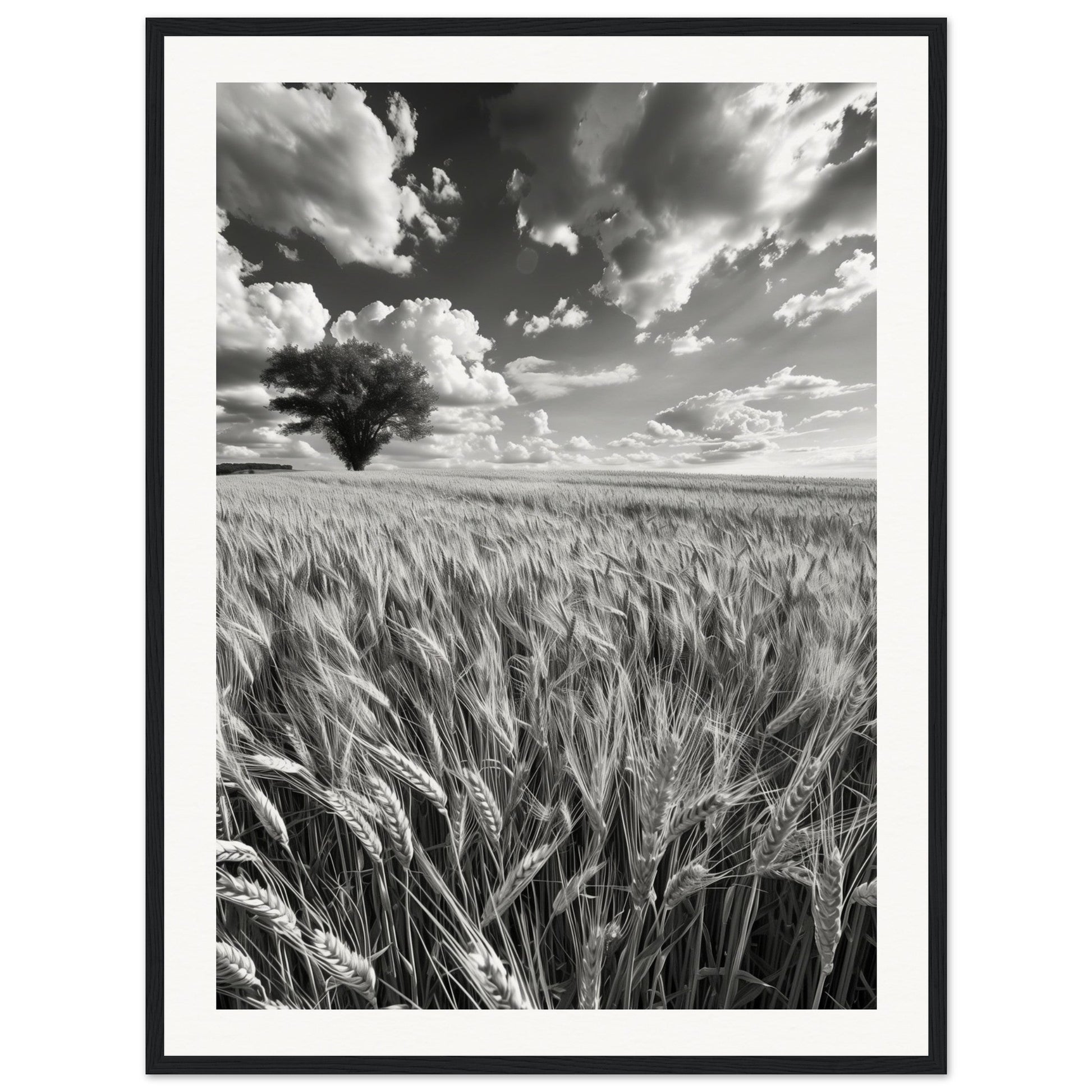 Poster Nature Noir et Blanc ( 60x80-cm-Bois-noir)