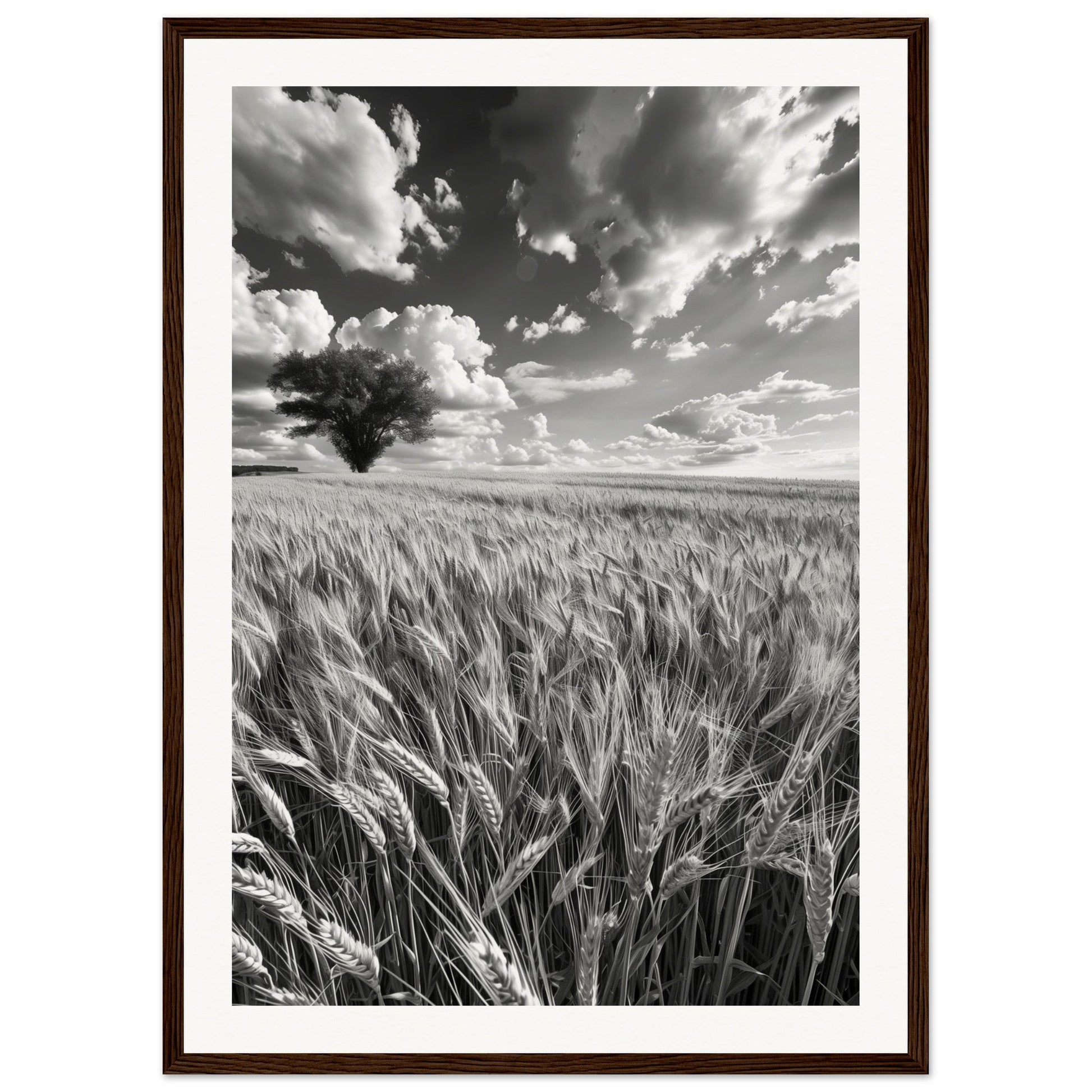 Poster Nature Noir et Blanc ( 50x70-cm-Bois-foncé)