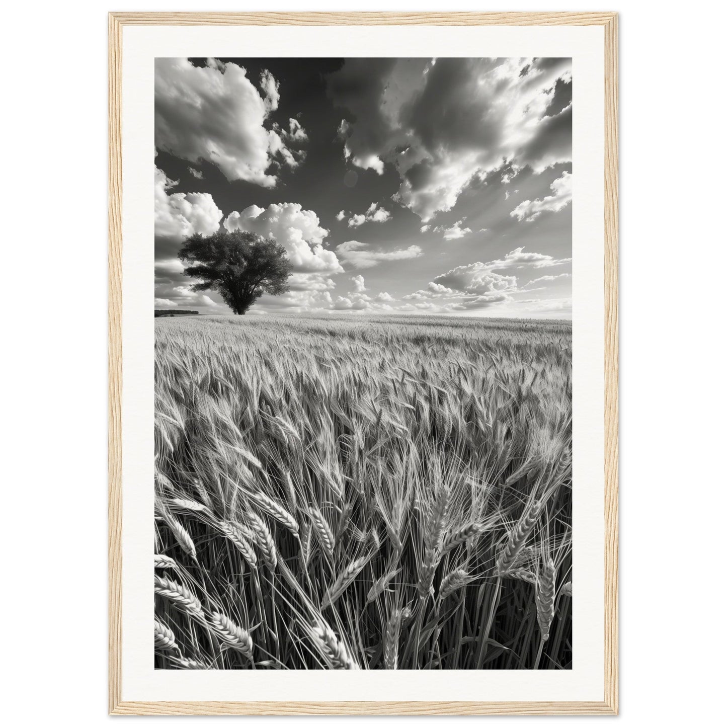 Poster Nature Noir et Blanc ( 50x70-cm-Bois-clair)