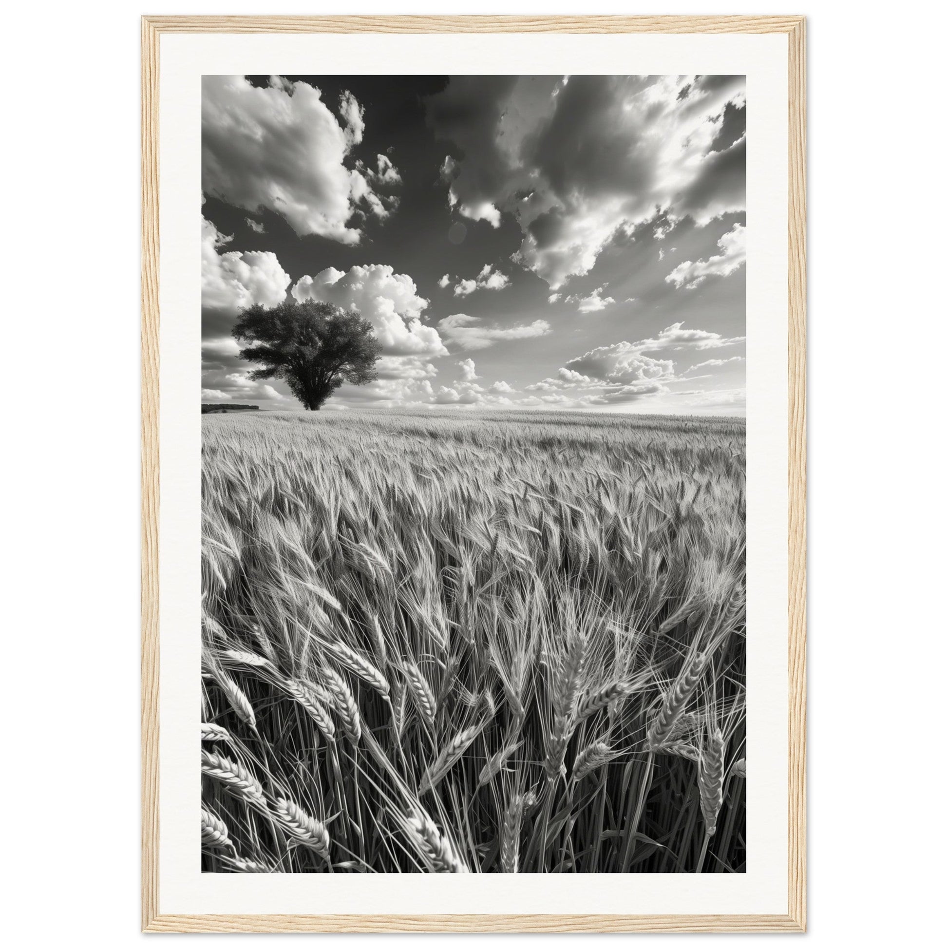 Poster Nature Noir et Blanc ( 50x70-cm-Bois-clair)