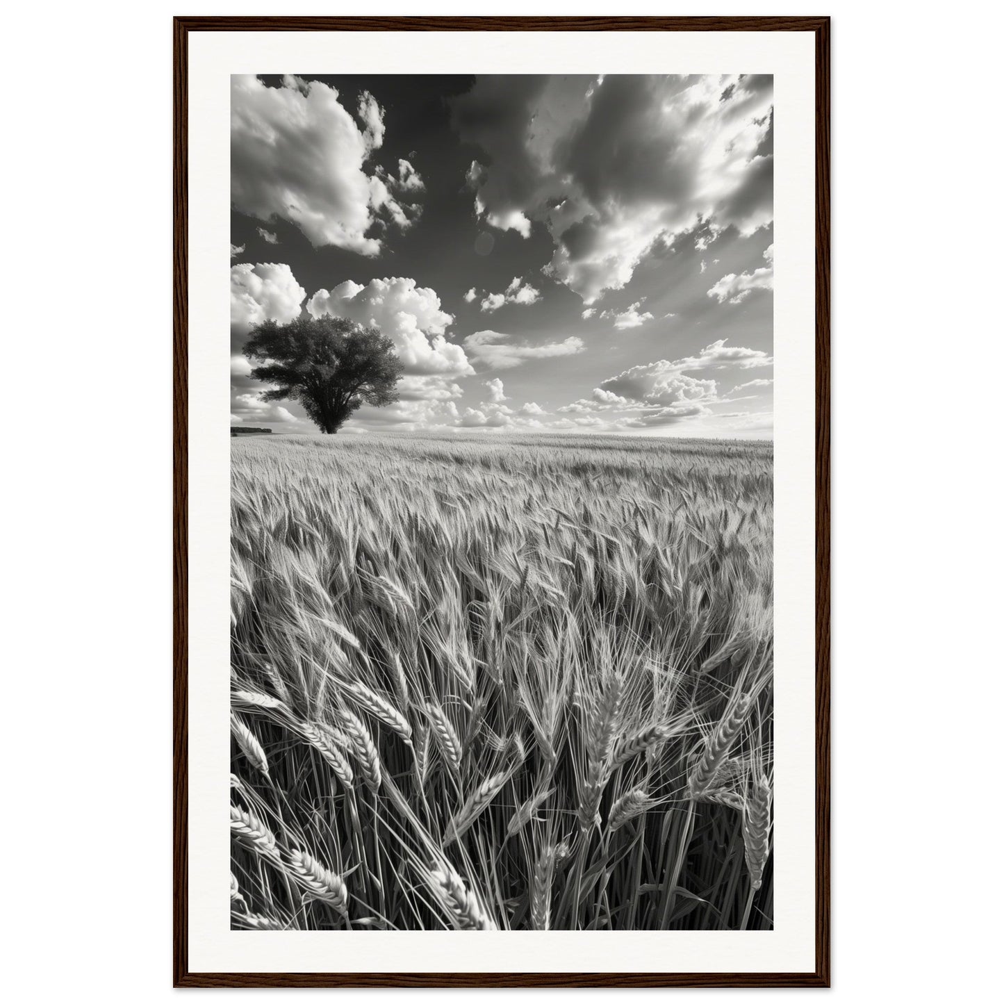 Poster Nature Noir et Blanc ( 60x90-cm-Bois-foncé)