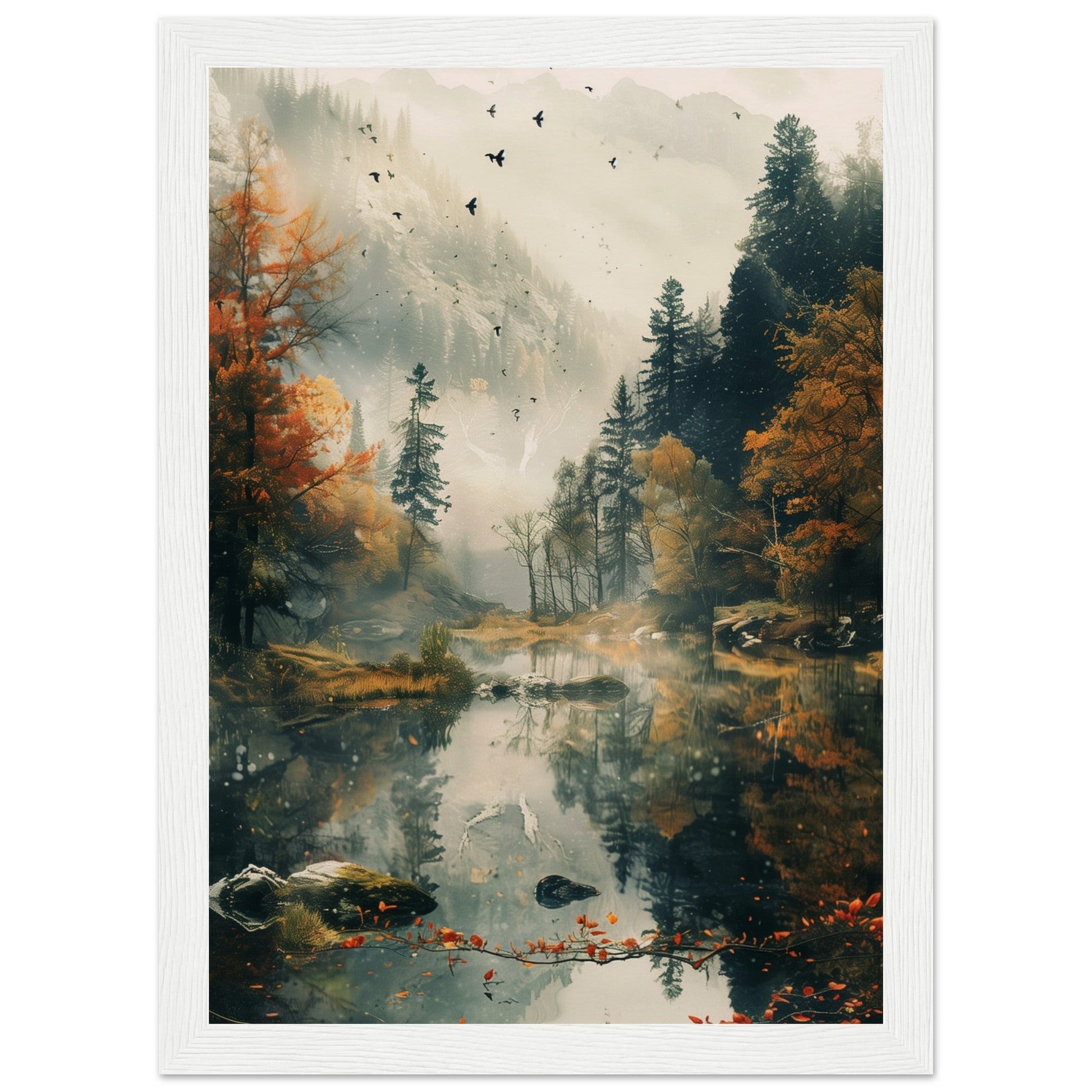 Poster Nature Paysage ( 21x29.7-cm-Bois-blanc)