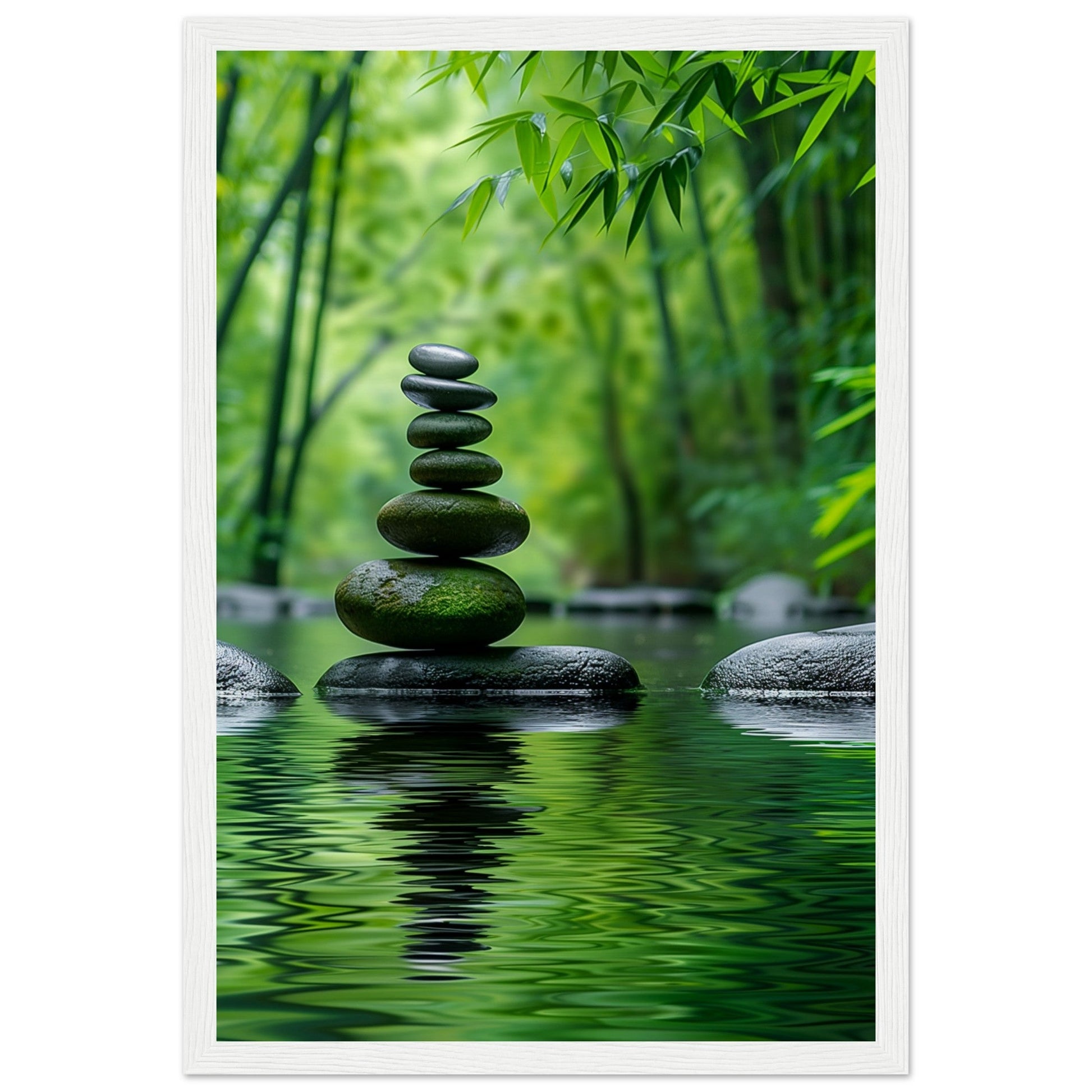 Poster Nature Zen ( 30x45-cm-Bois-blanc)