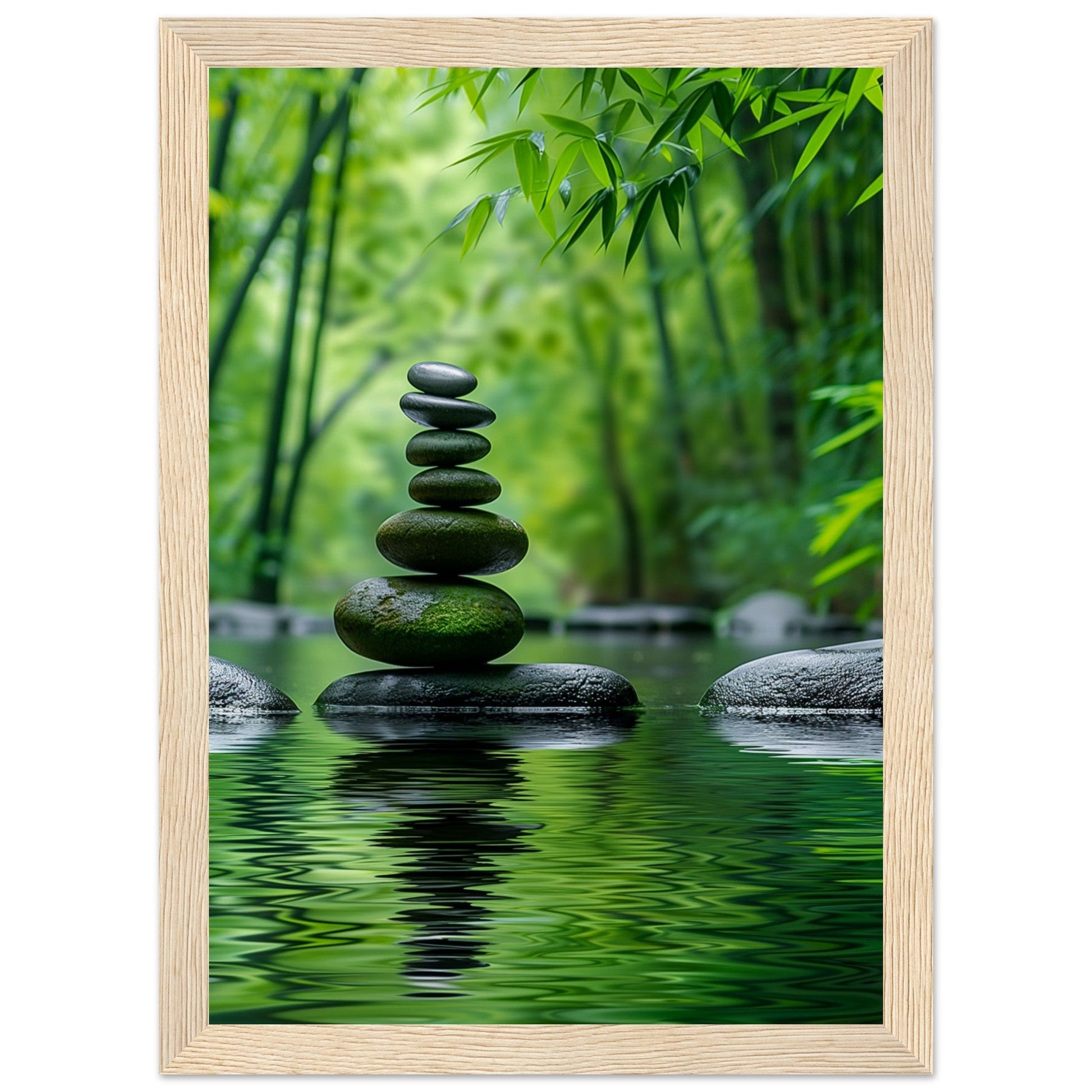 Poster Nature Zen ( 21x29.7-cm-Bois-clair)