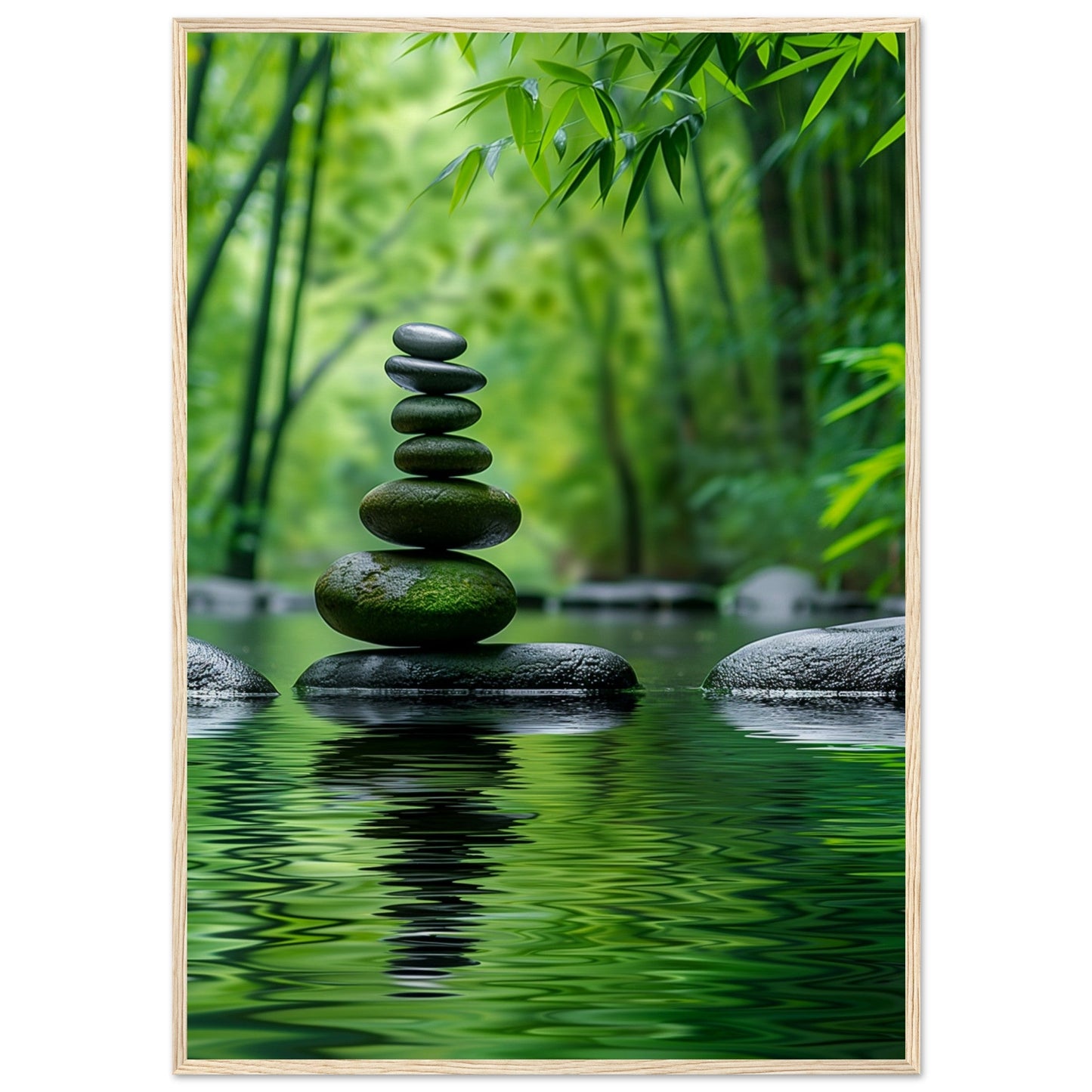 Poster Nature Zen ( 70x100-cm-Bois-clair)