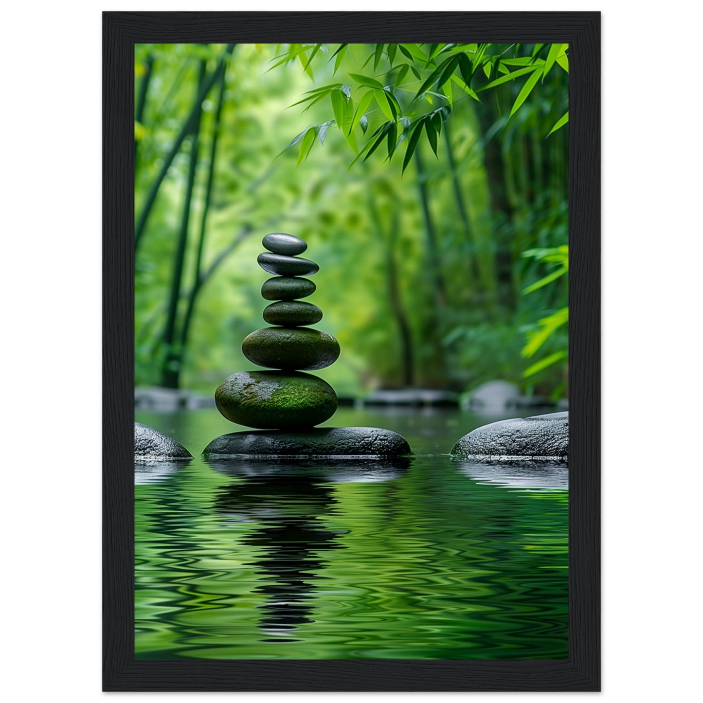 Poster Nature Zen ( 21x29.7-cm-Bois-noir)