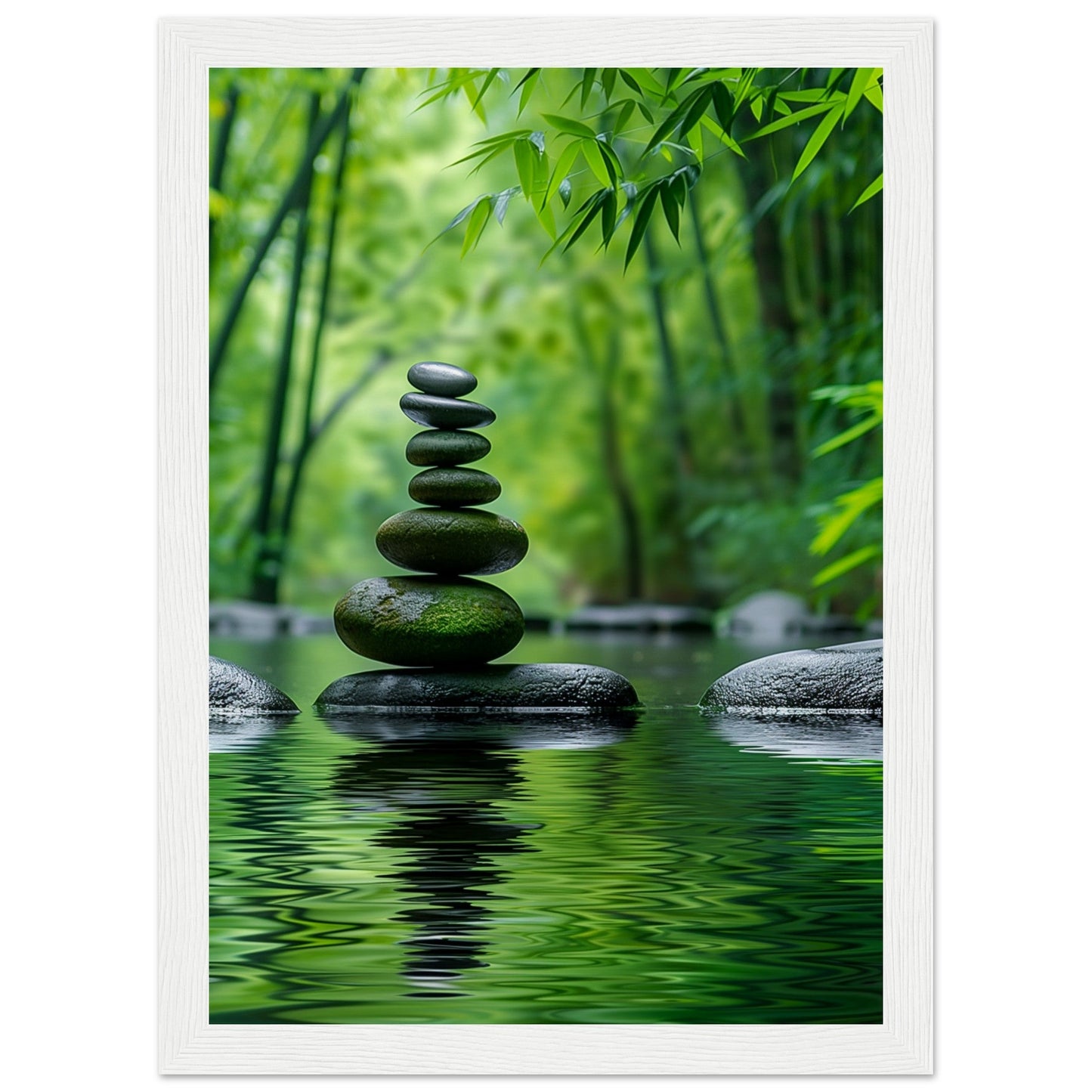 Poster Nature Zen ( 21x29.7-cm-Bois-blanc)