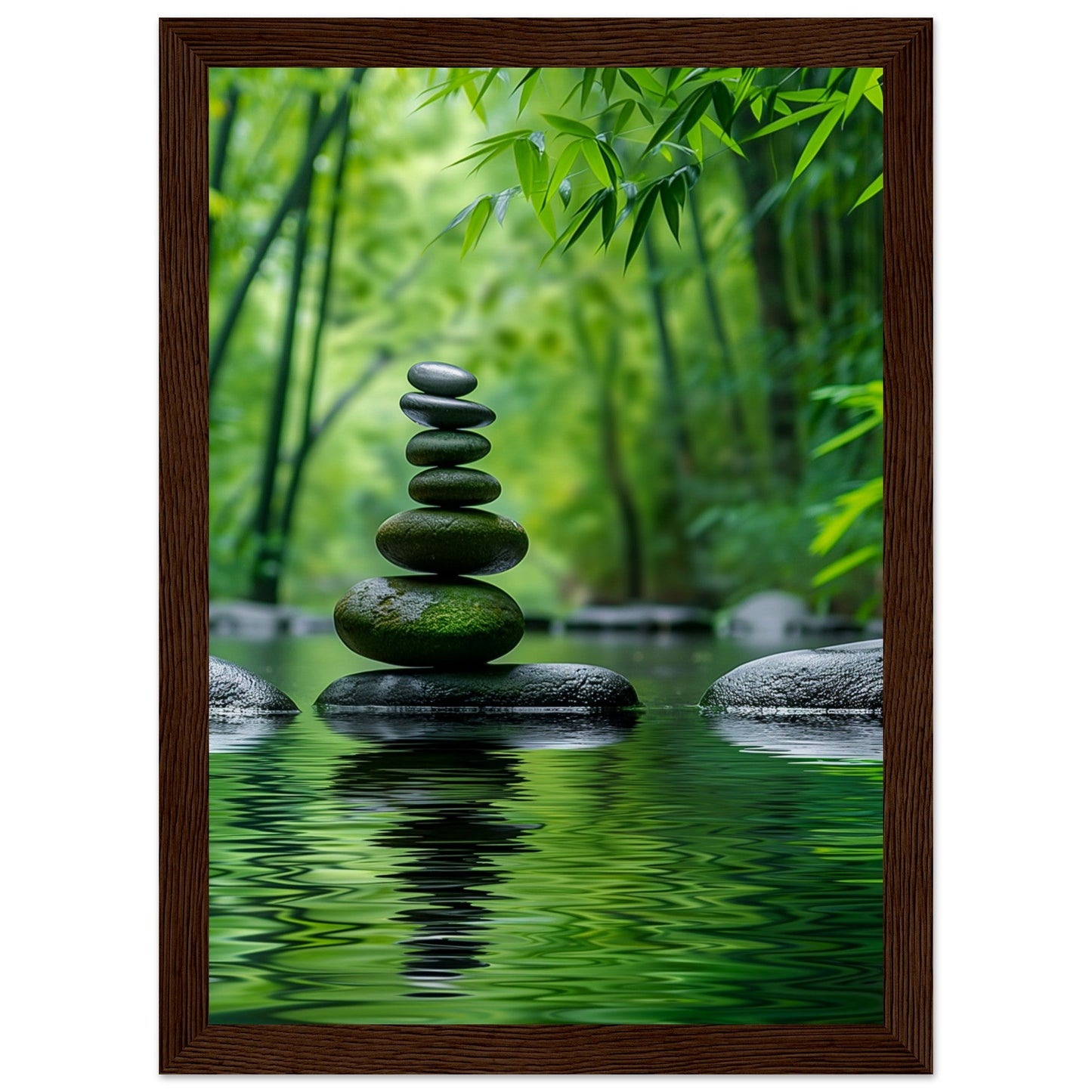 Poster Nature Zen ( 21x29.7-cm-Bois-foncé)