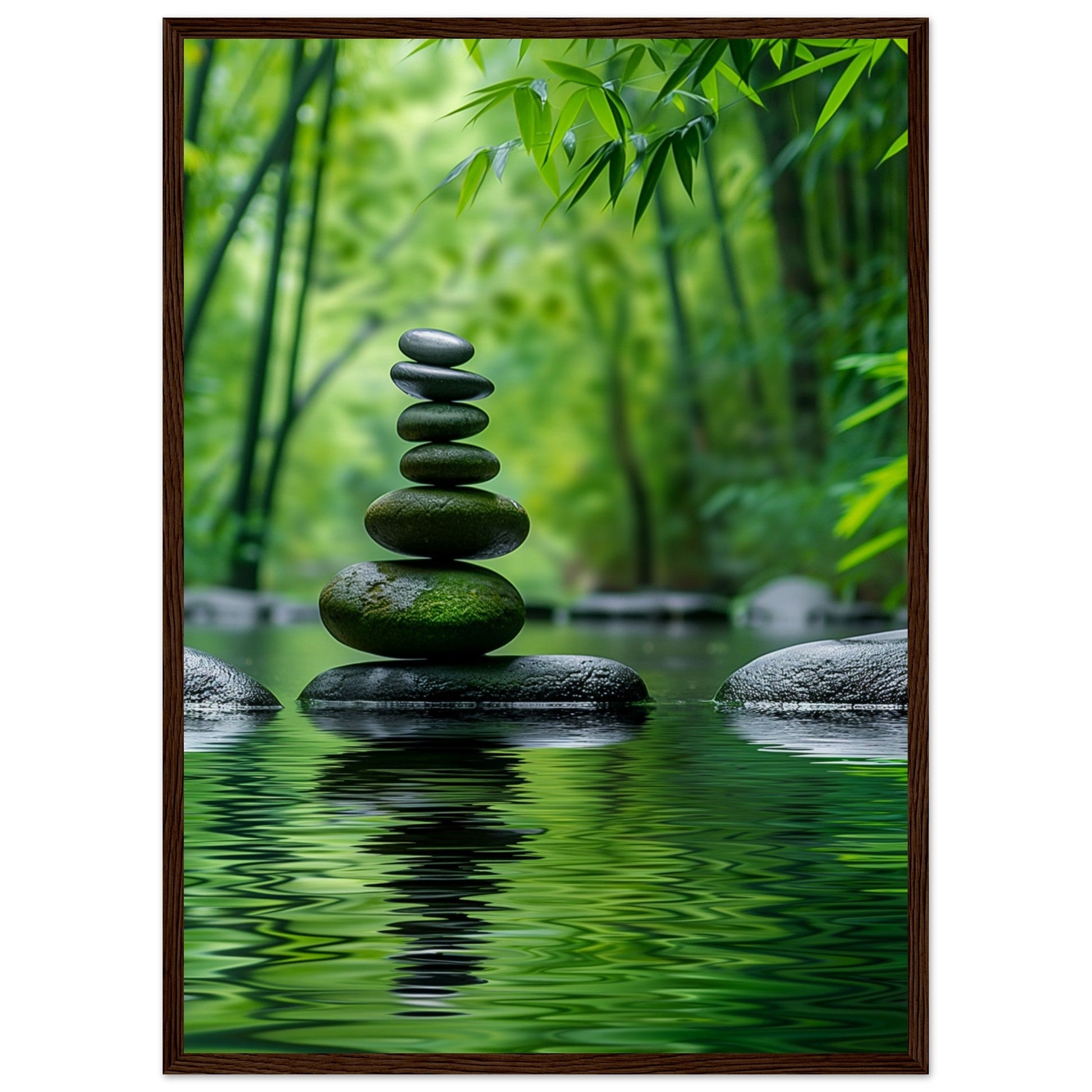 Poster Nature Zen ( 50x70-cm-Bois-foncé)