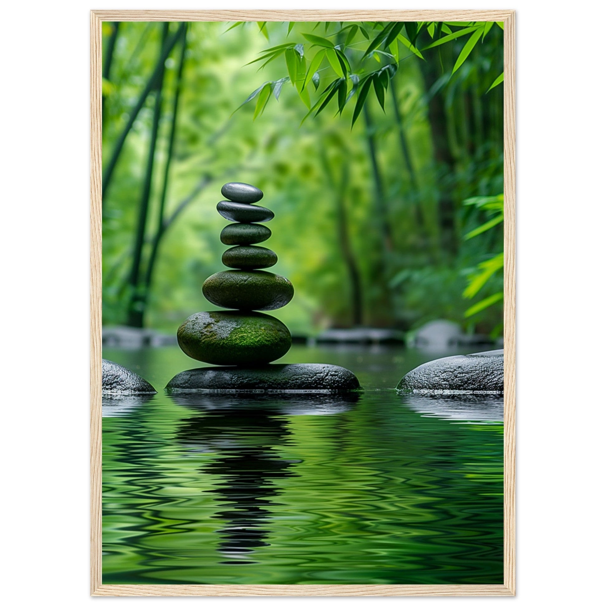 Poster Nature Zen ( 50x70-cm-Bois-clair)