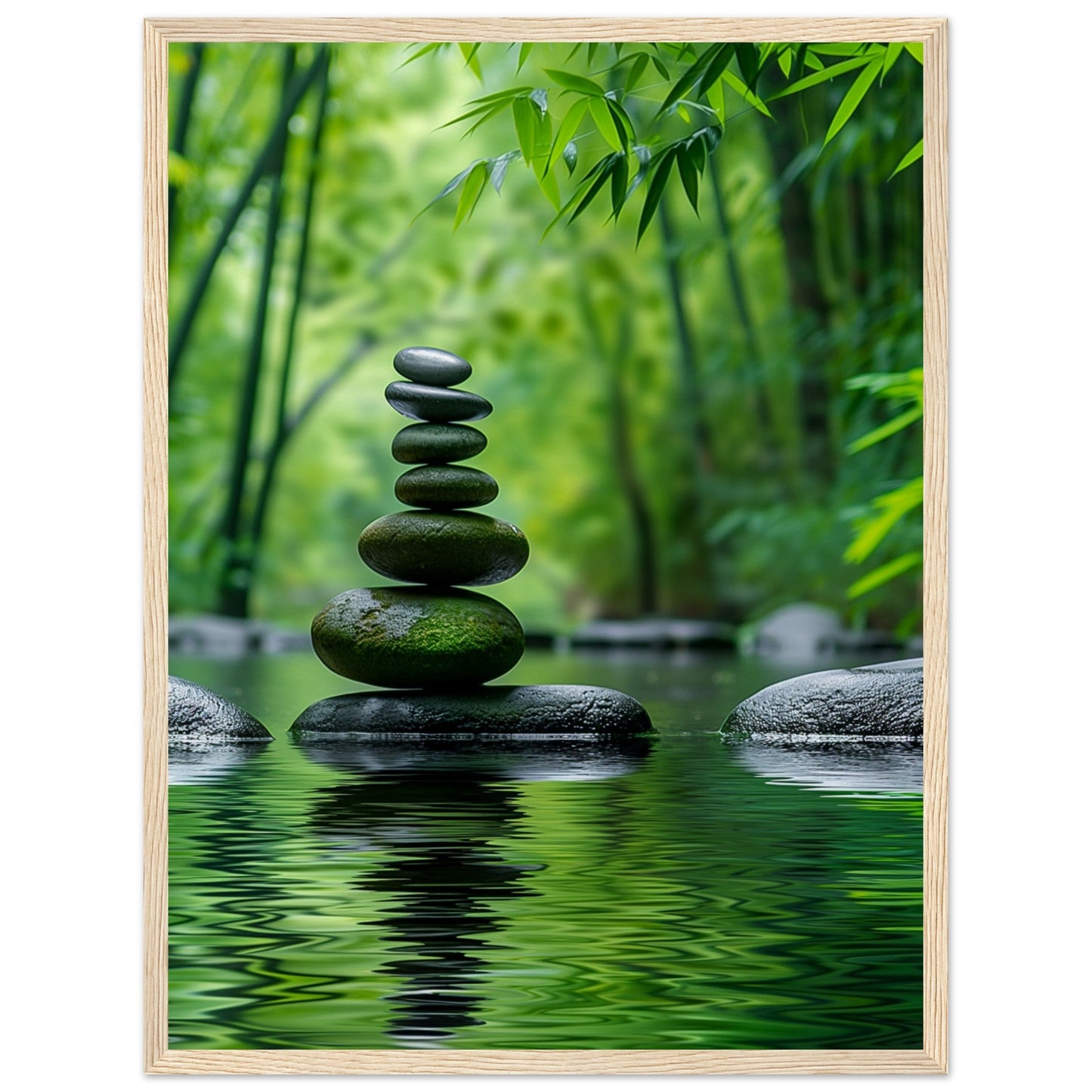 Poster Nature Zen ( 45x60-cm-Bois-clair)