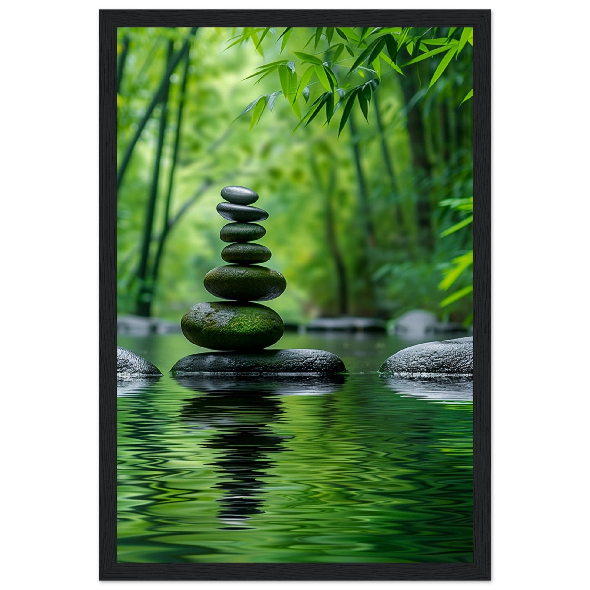 Poster Nature Zen ( 30x45-cm-Bois-noir)