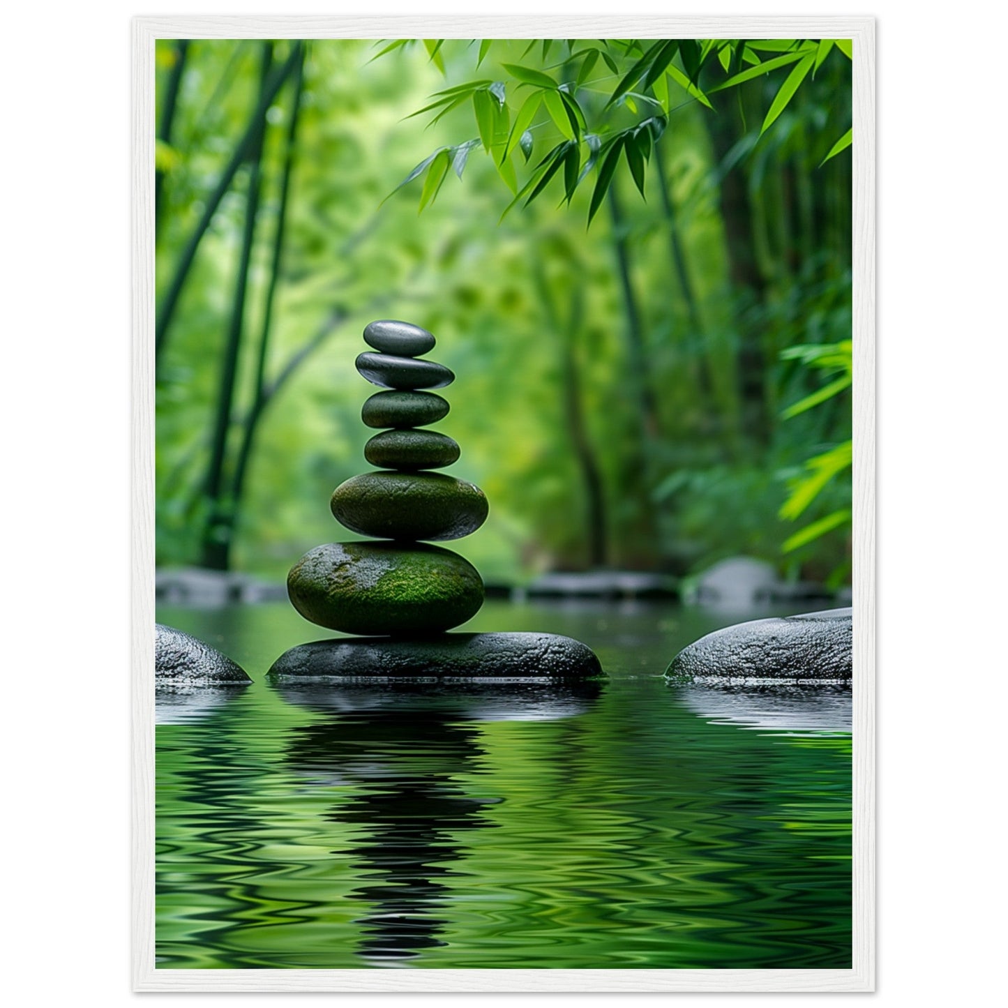 Poster Nature Zen ( 45x60-cm-Bois-blanc)