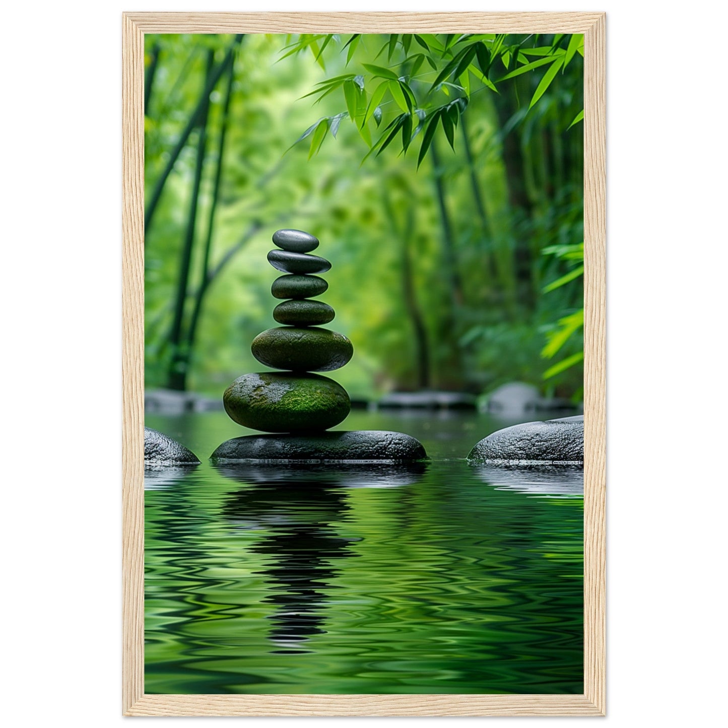 Poster Nature Zen ( 30x45-cm-Bois-clair)