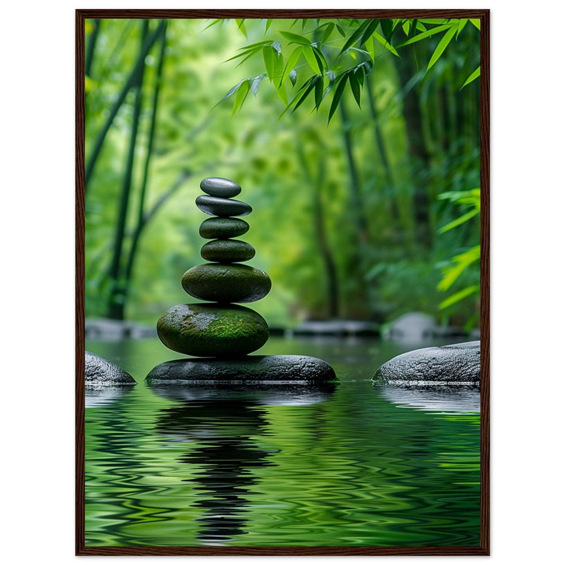 Poster Nature Zen ( 60x80-cm-Bois-foncé)