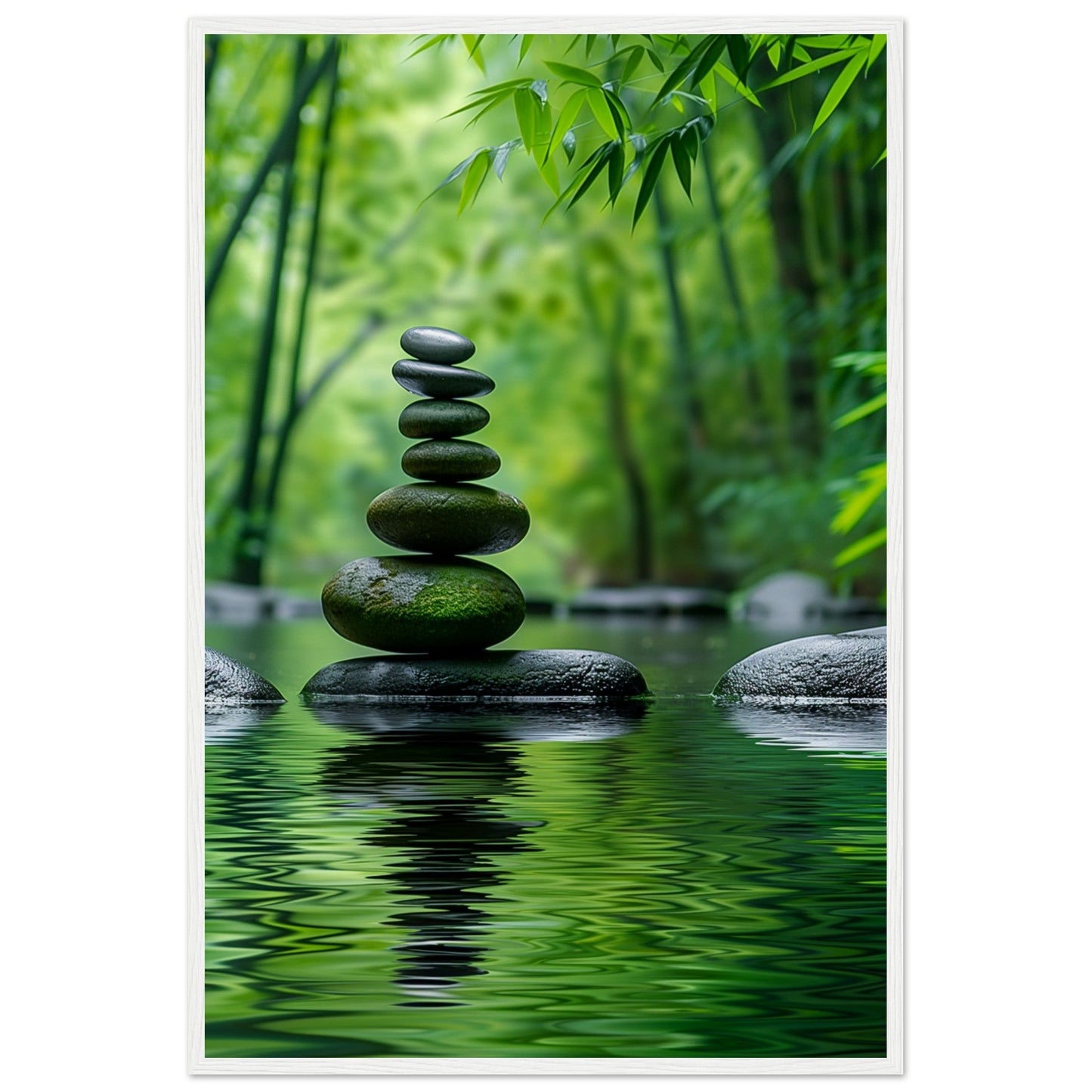 Poster Nature Zen ( 60x90-cm-Bois-blanc)