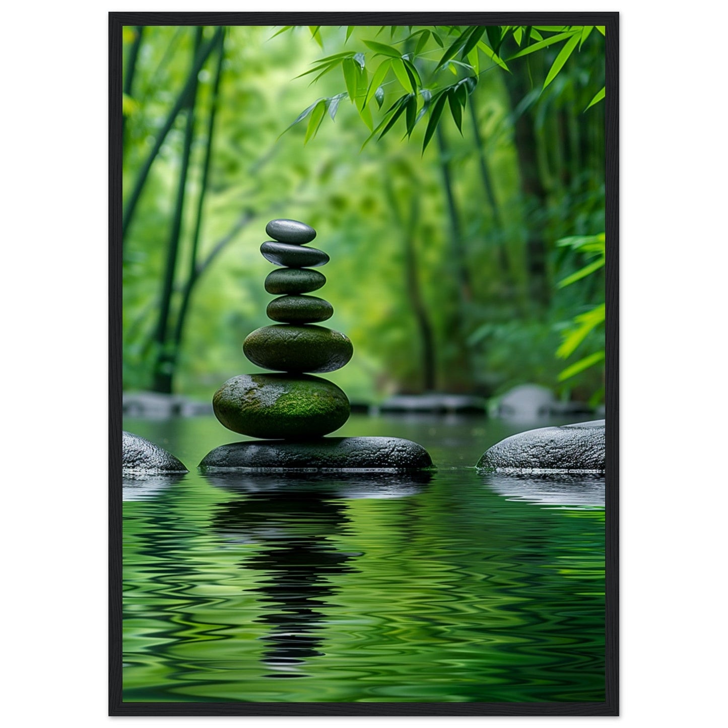 Poster Nature Zen ( 50x70-cm-Bois-noir)