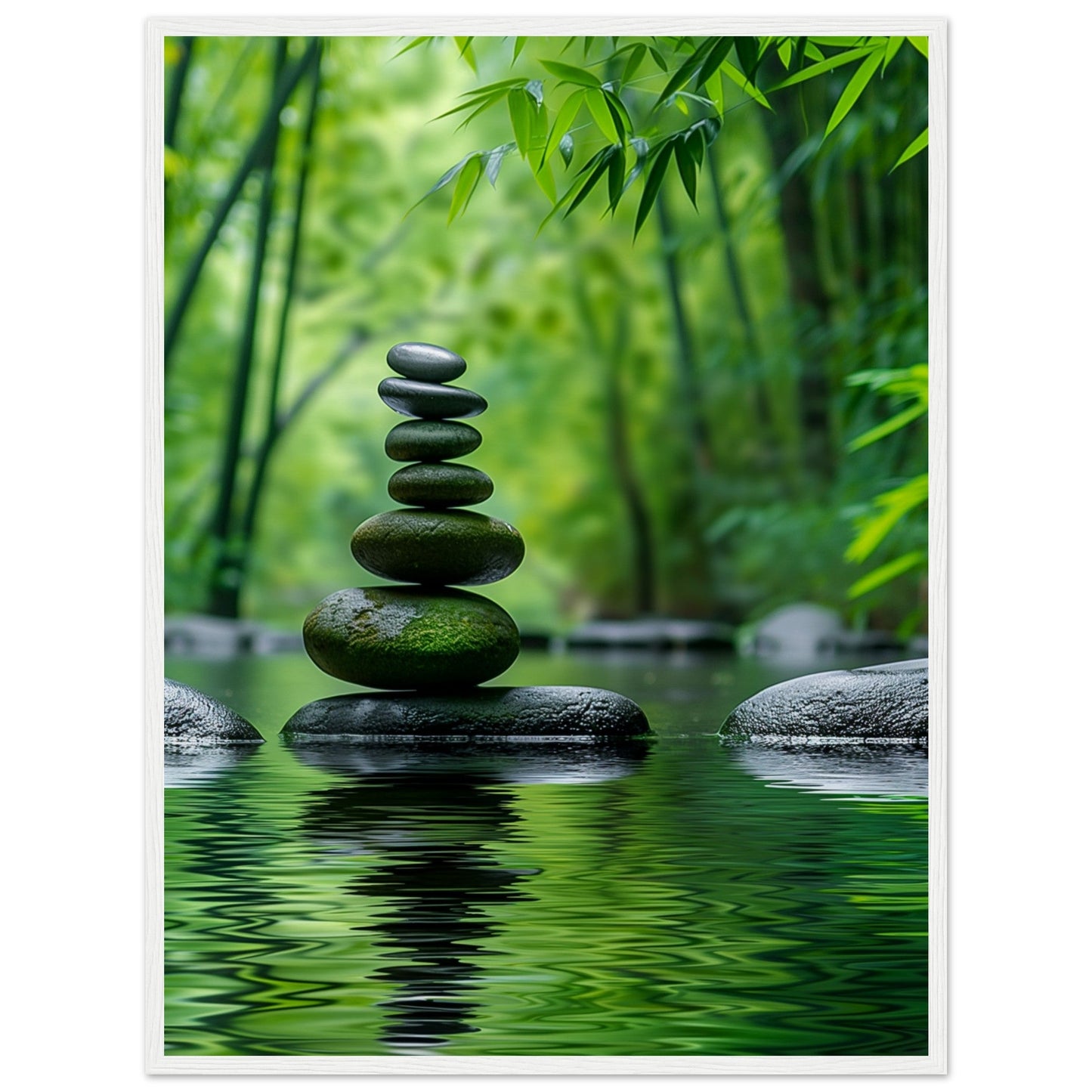 Poster Nature Zen ( 60x80-cm-Bois-blanc)