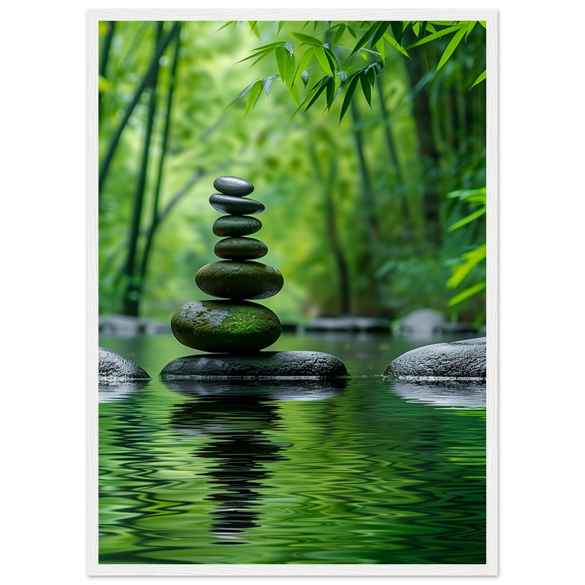 Poster Nature Zen ( 50x70-cm-Bois-blanc)