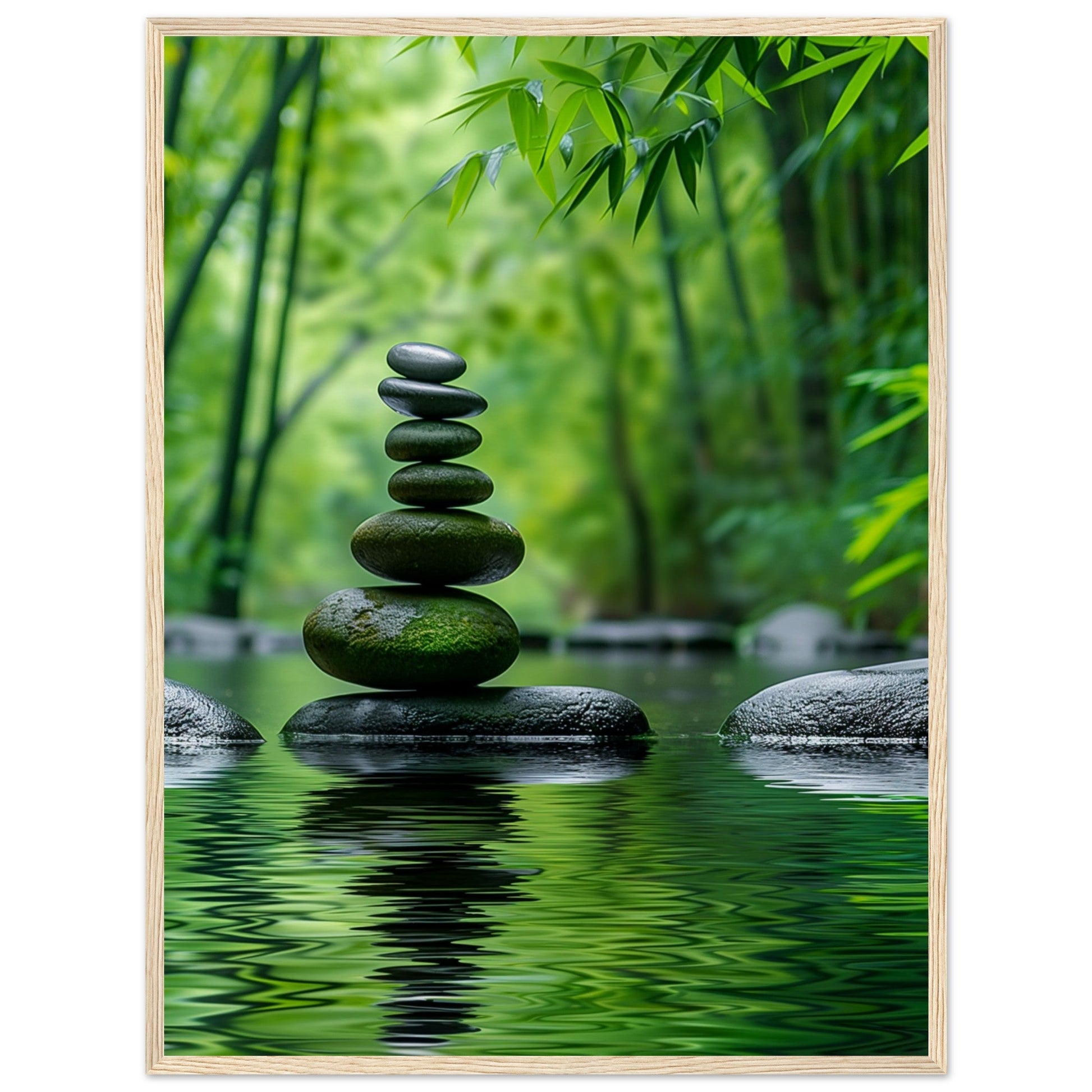 Poster Nature Zen ( 60x80-cm-Bois-clair)