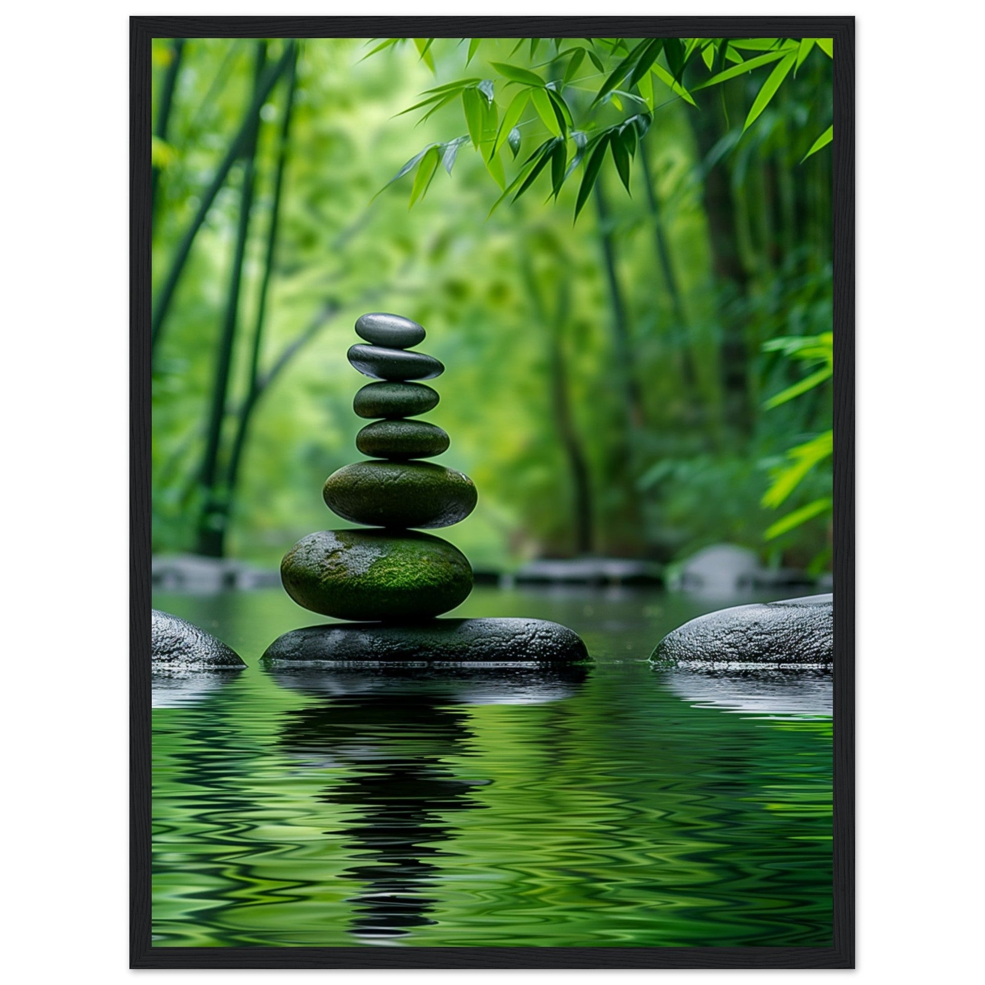 Poster Nature Zen ( 45x60-cm-Bois-noir)