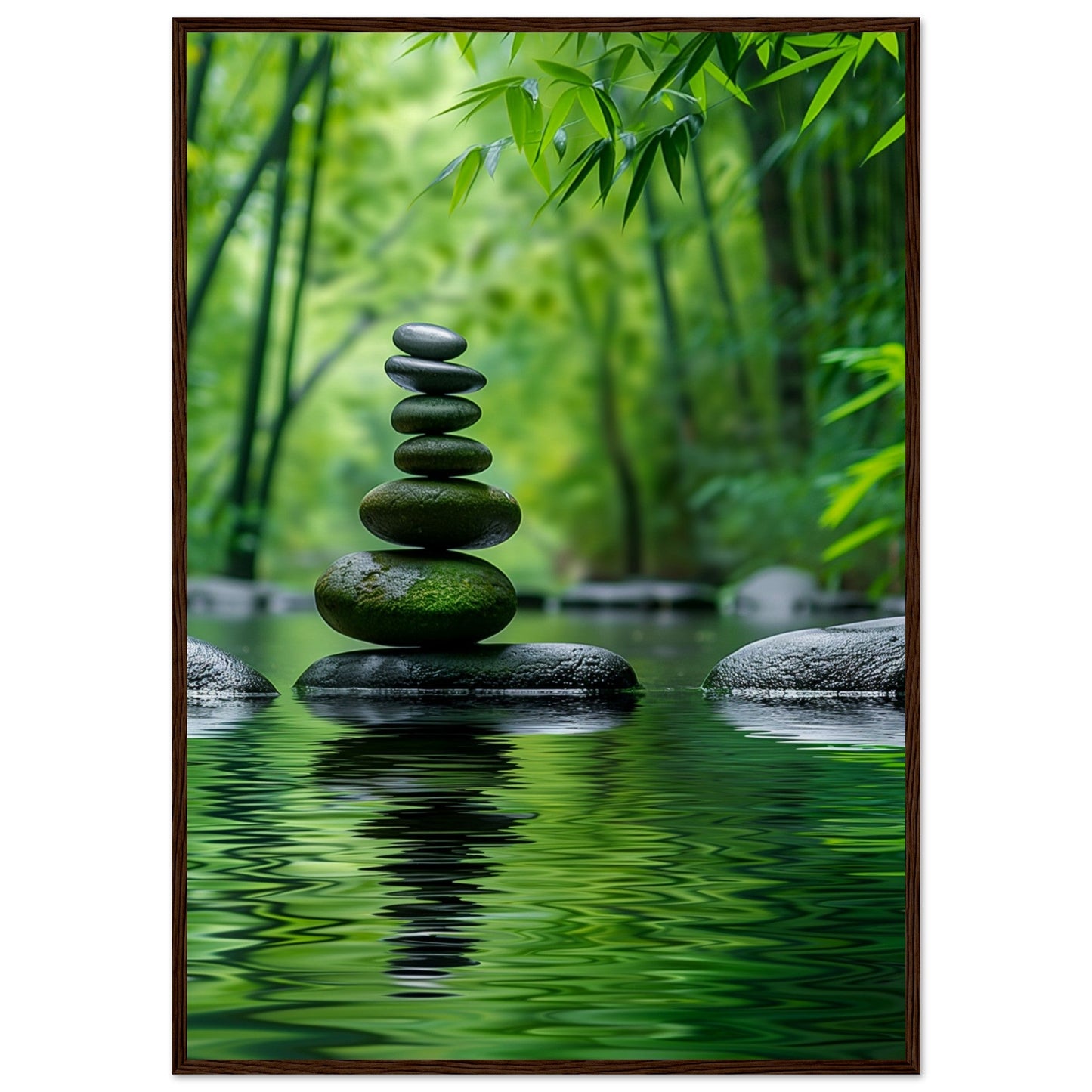 Poster Nature Zen ( 70x100-cm-Bois-foncé)