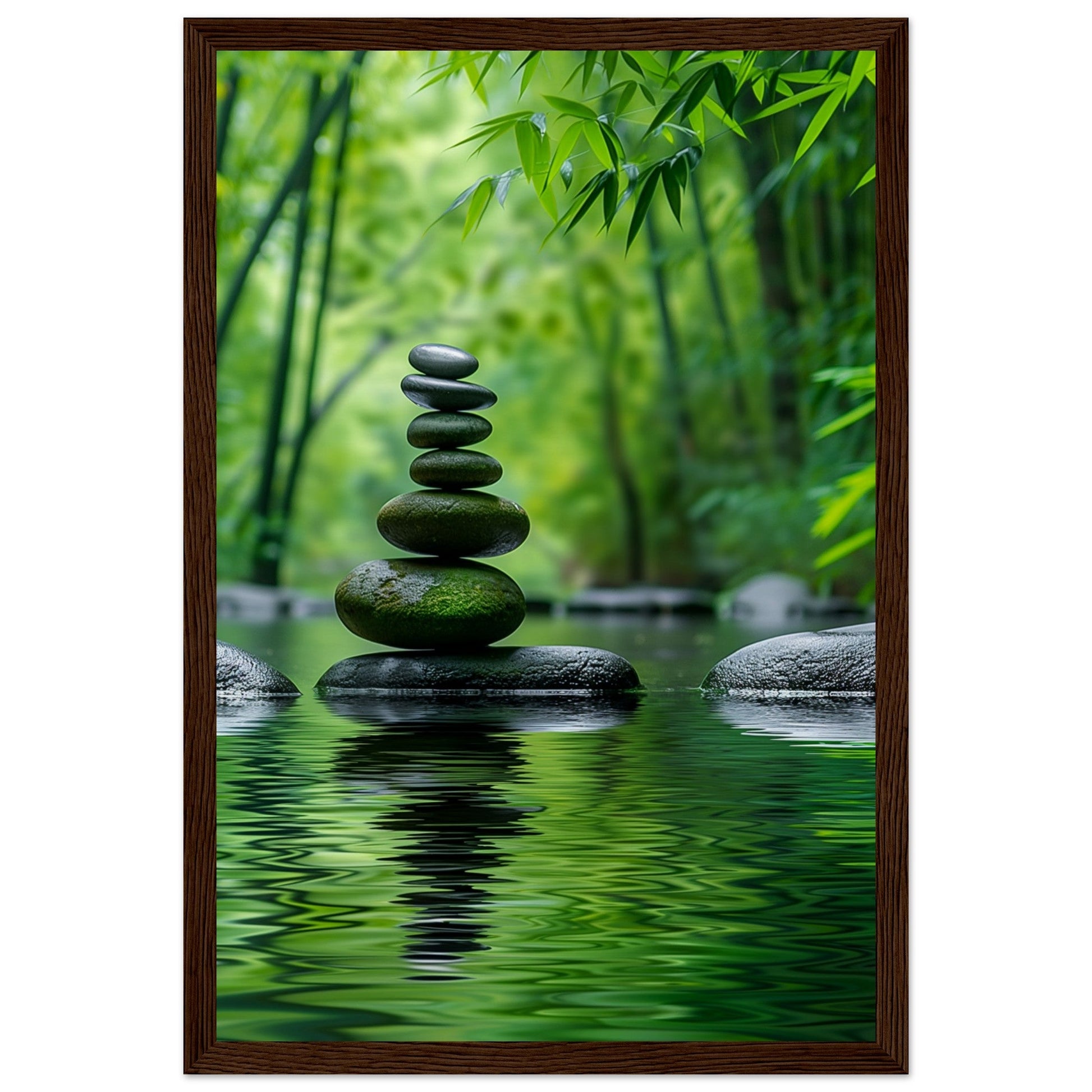 Poster Nature Zen ( 30x45-cm-Bois-foncé)