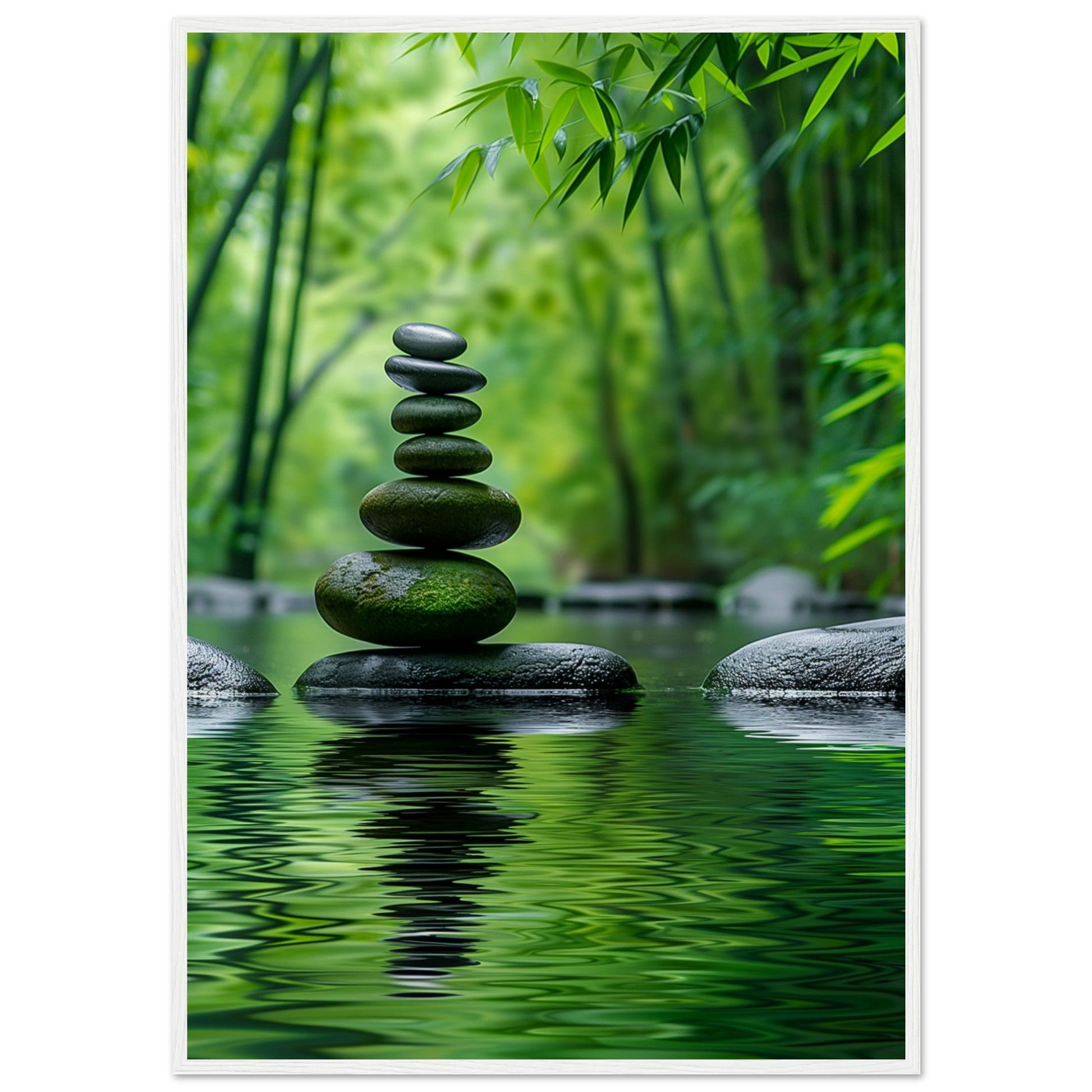 Poster Nature Zen ( 70x100-cm-Bois-blanc)