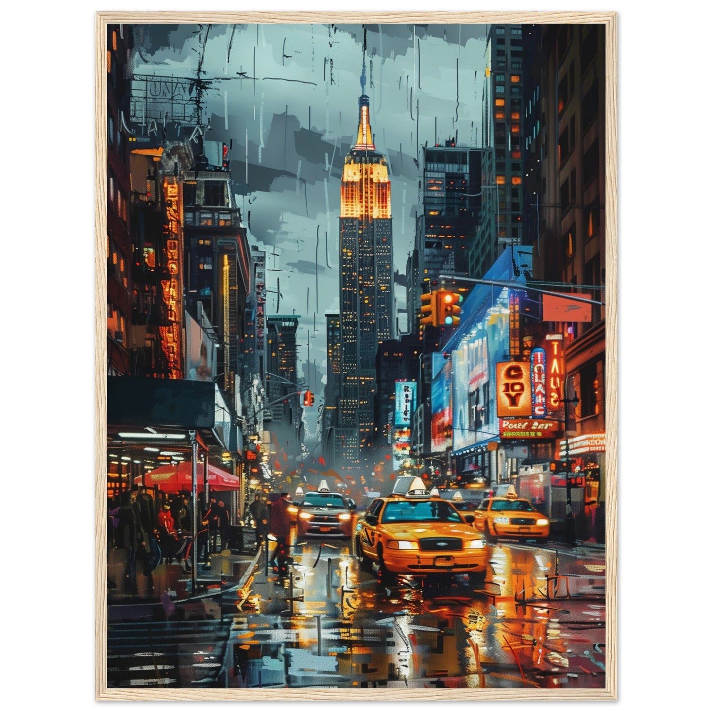 Poster New York Couleur ( 60x80-cm-Bois-clair)