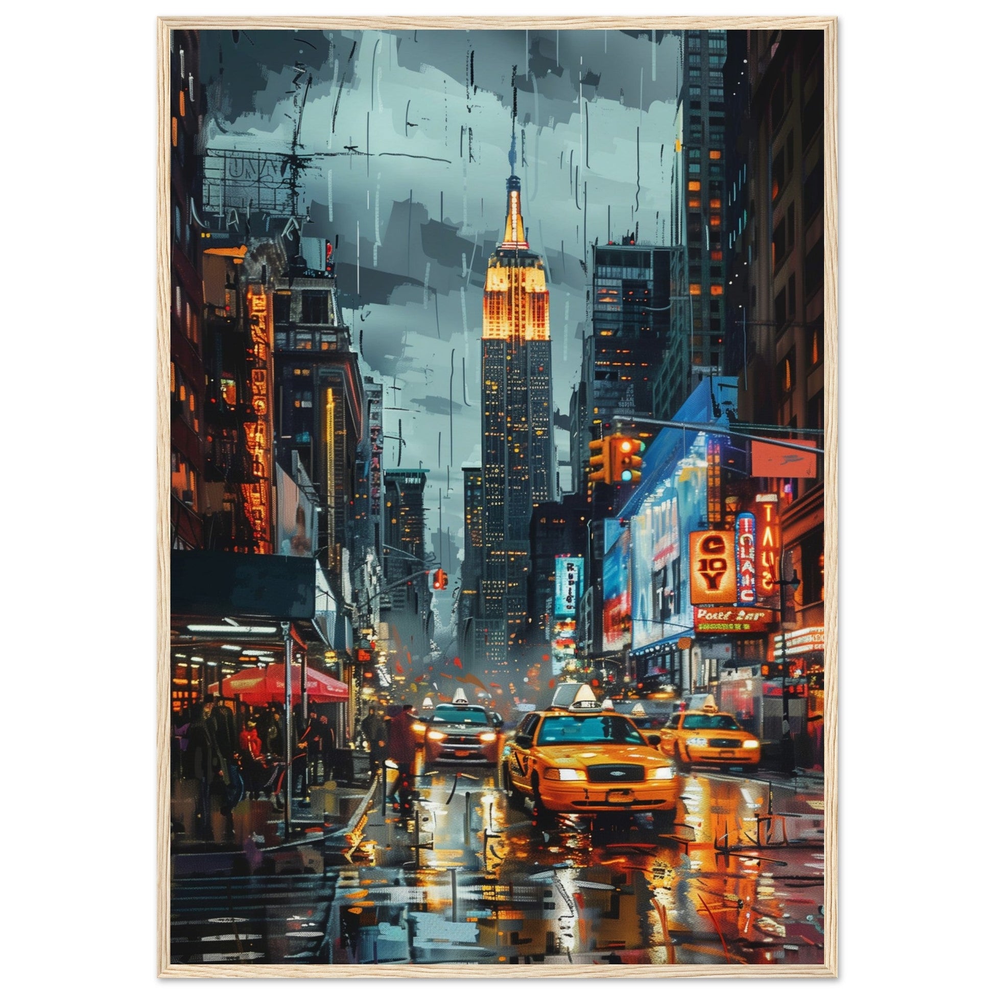 Poster New York Couleur ( 70x100-cm-Bois-clair)