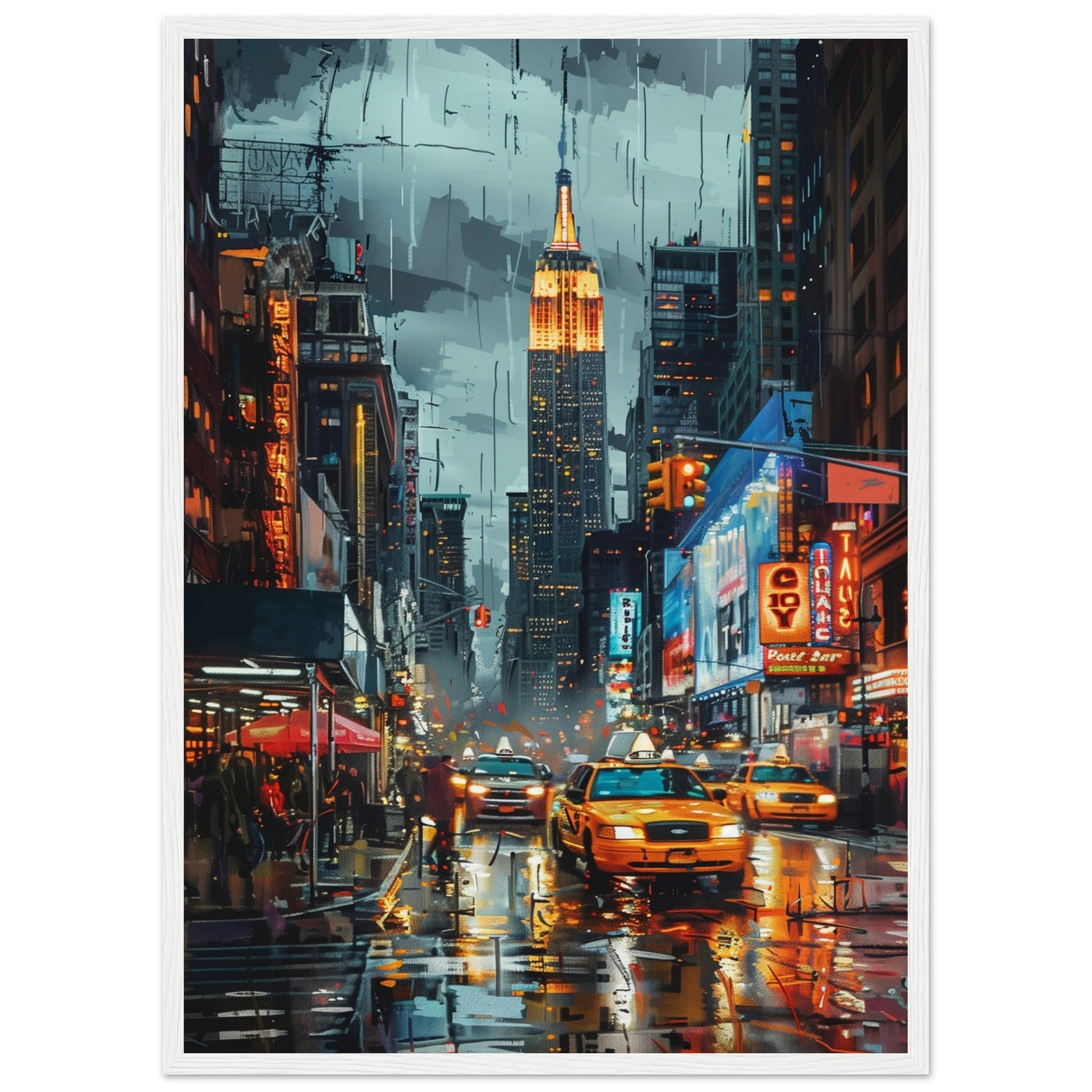 Poster New York Couleur ( 50x70-cm-Bois-blanc)